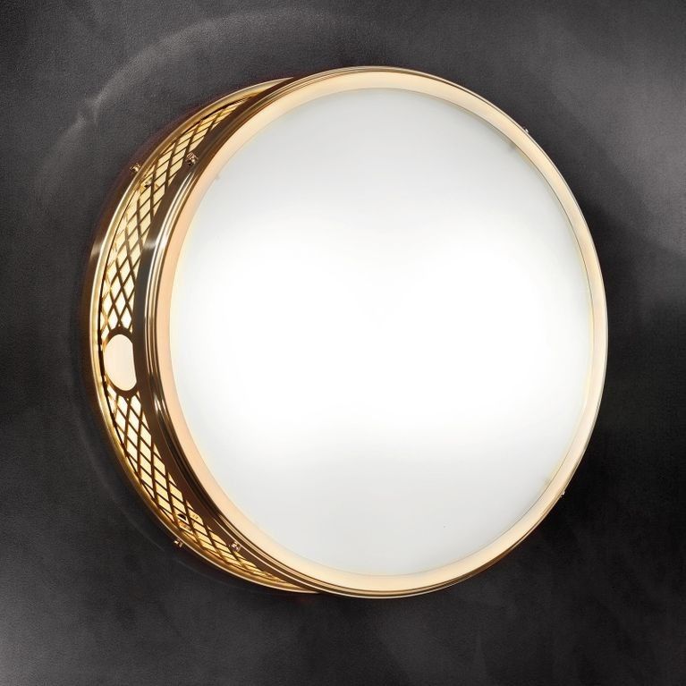 Runde Deckenleuchte ALT WIEN, Messing glänzend, 33cm