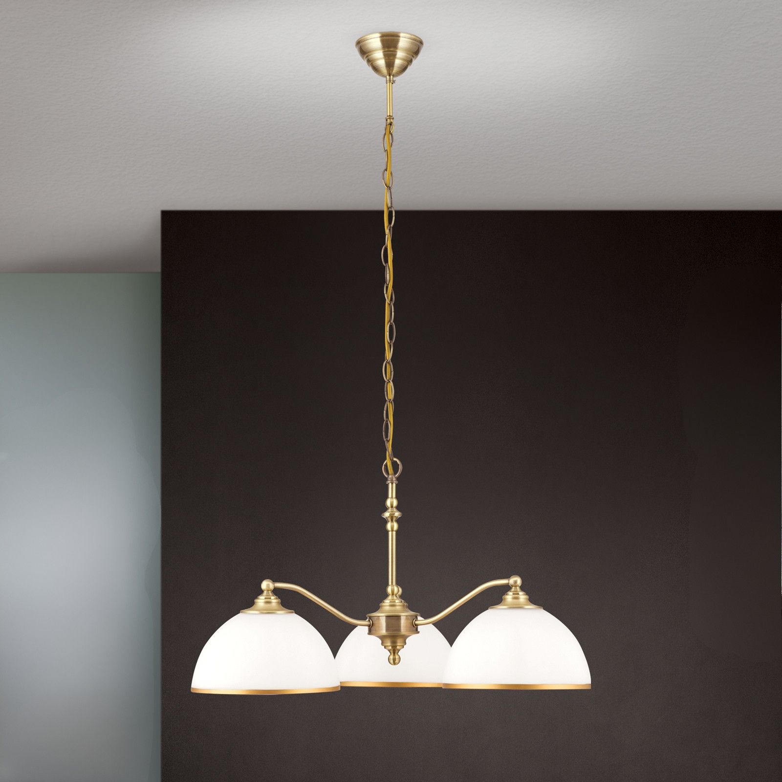 Pendant lamp OLD LAMP, three-lamps, patina