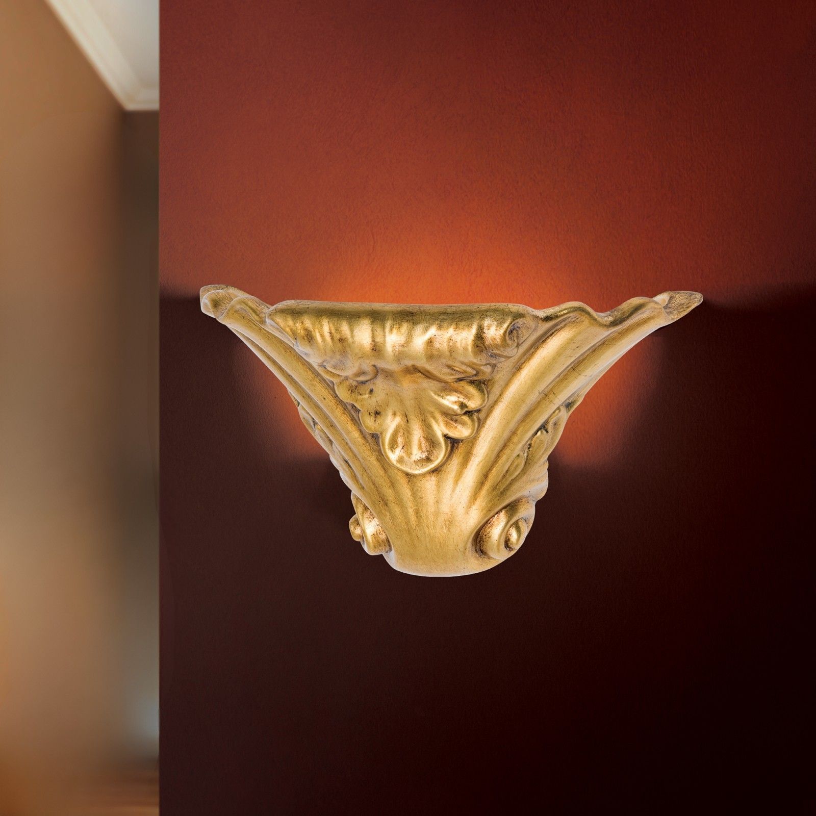 Wall light BEATO, 1-flame, antique gold