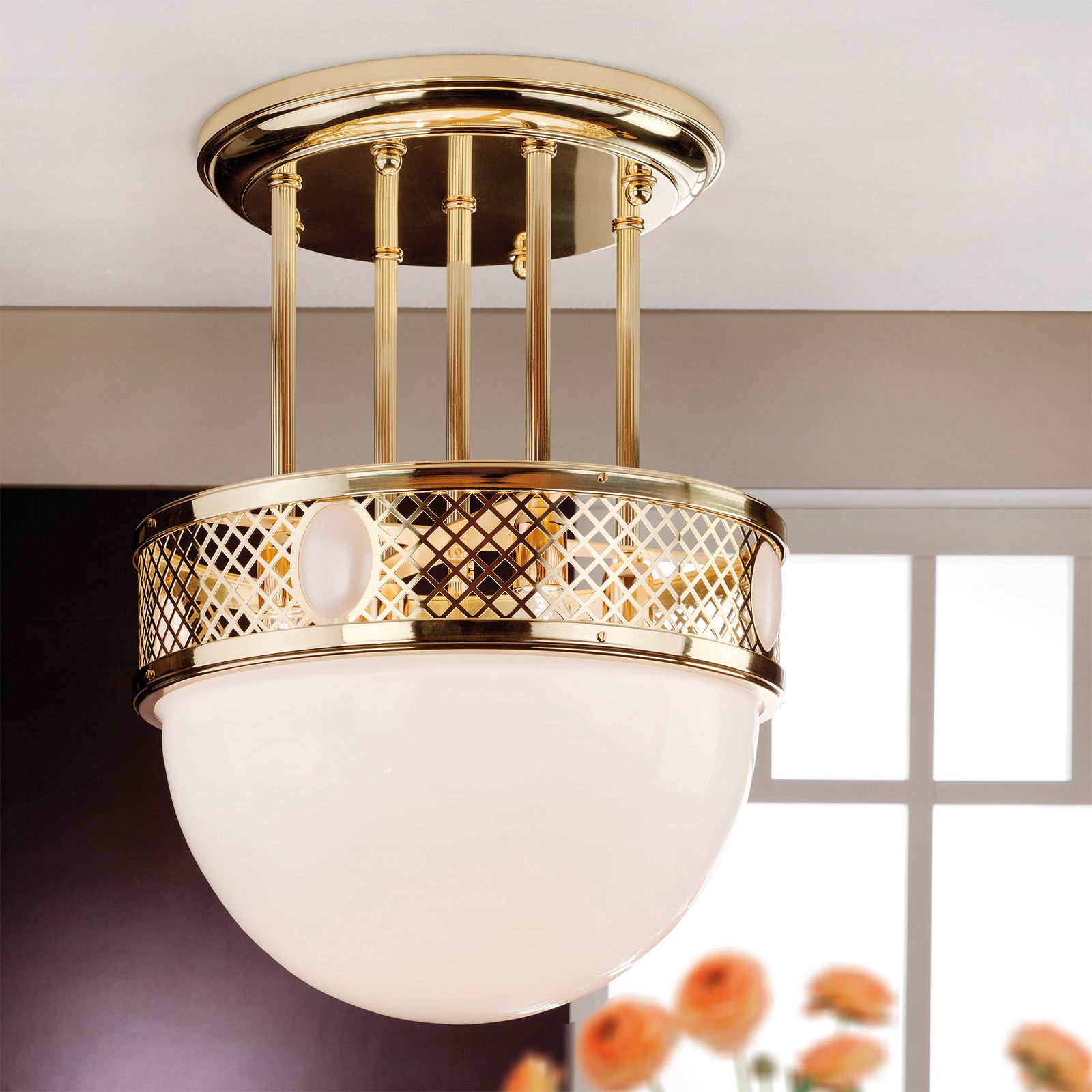 Abgehängte Deckenleuchte ALT WIEN, Messing glänzend, 53cm