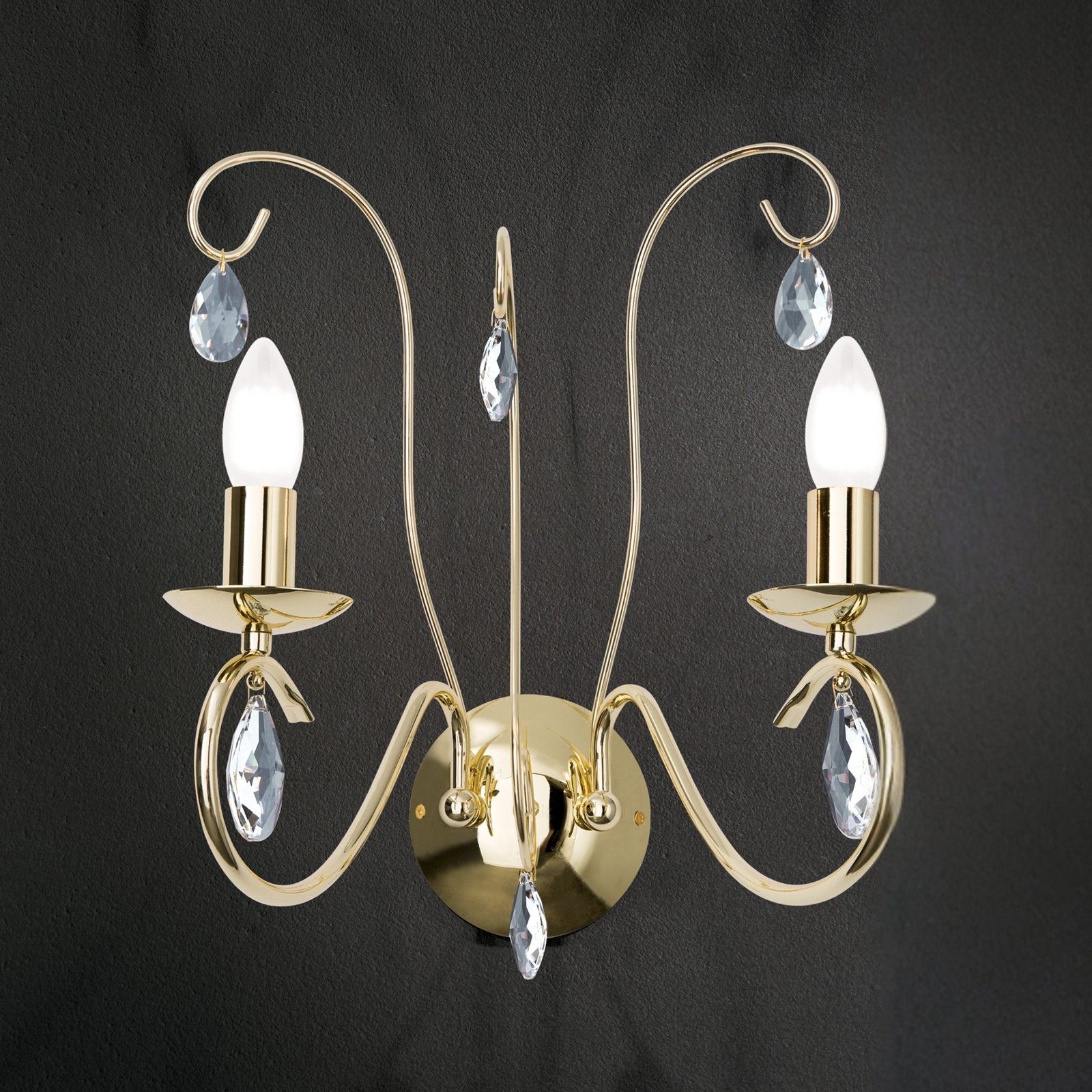 Wall light ALESSIA, 2-flame, gold