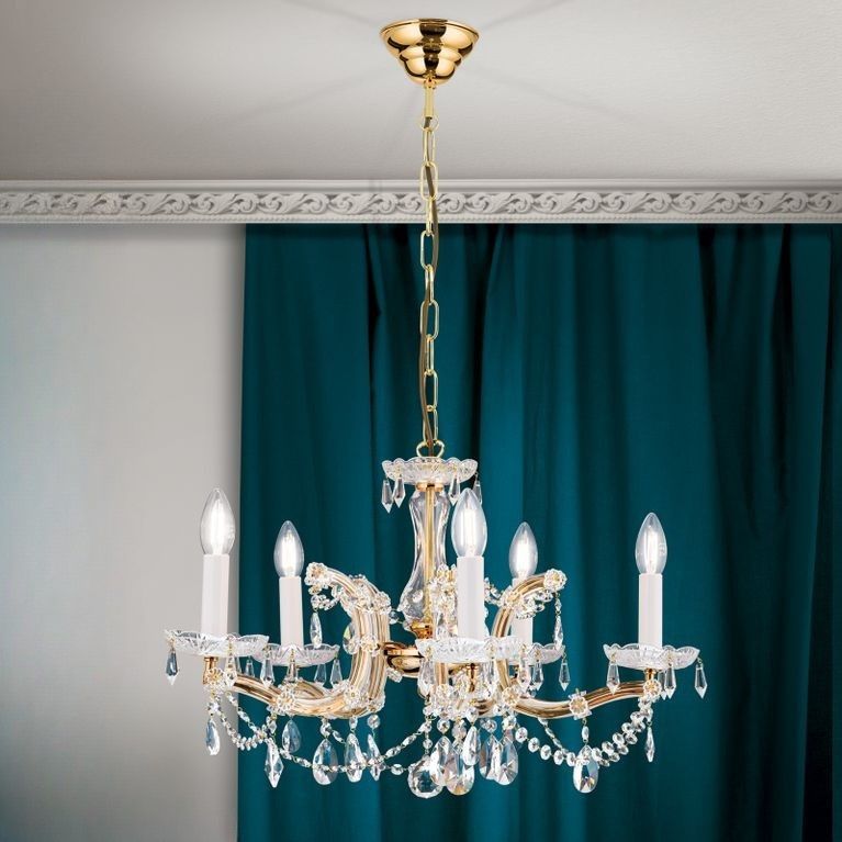 Luster MARIA THERESIA, 5-flammig, Gold