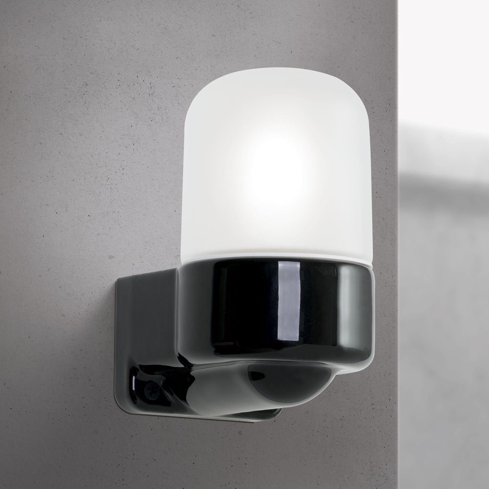 Wandleuchte OSTIA, Keramik, schwarz