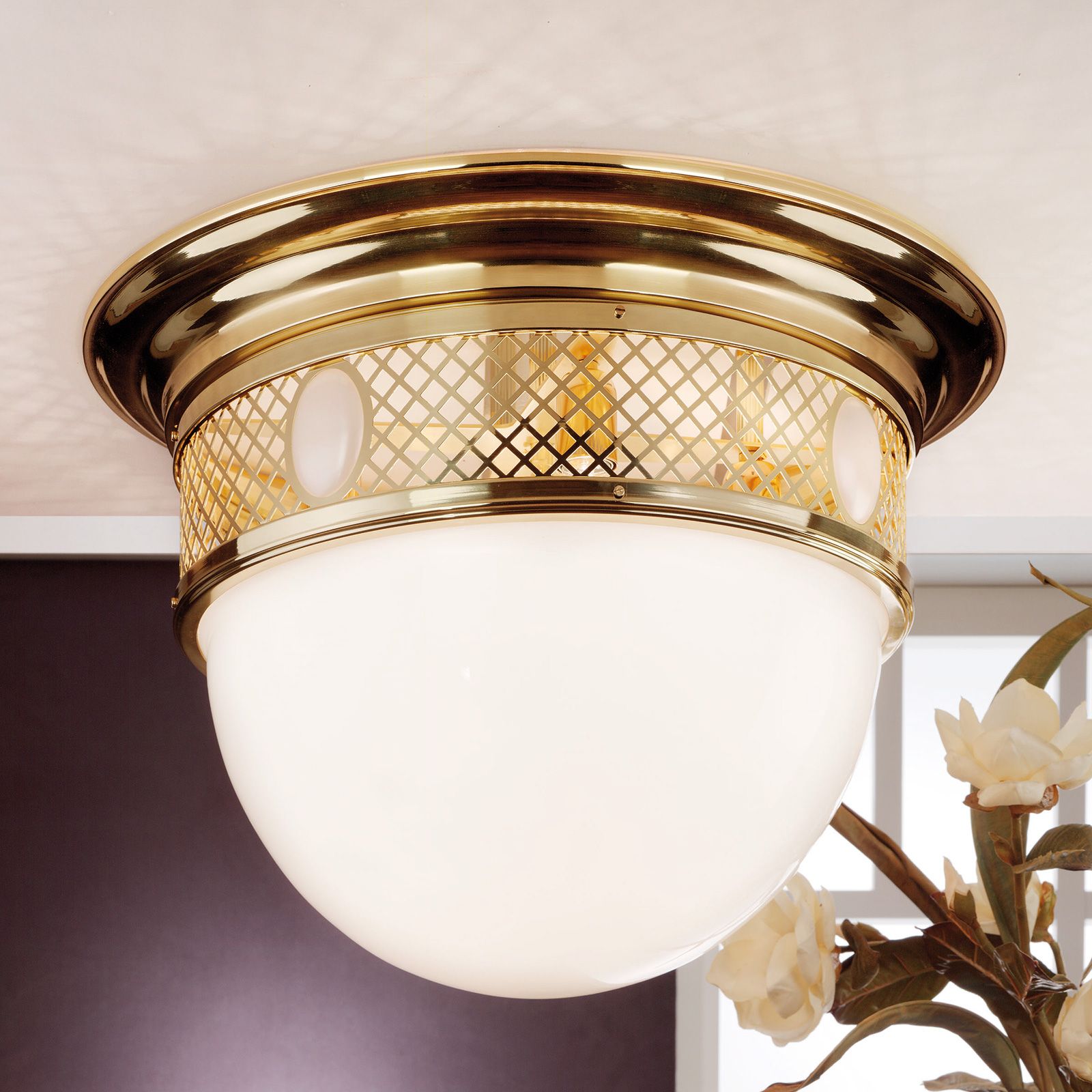 Deckenleuchte ALT WIEN, Messing glänzend, 63cm