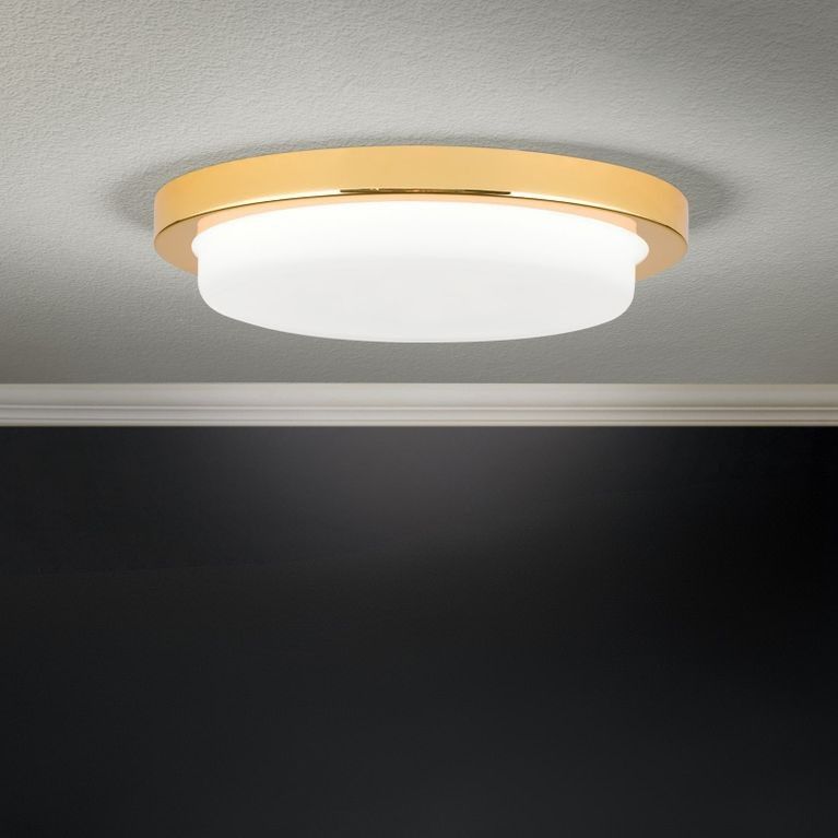 LED stropní svítidlo LEROX, zlaté, Ø 20cm