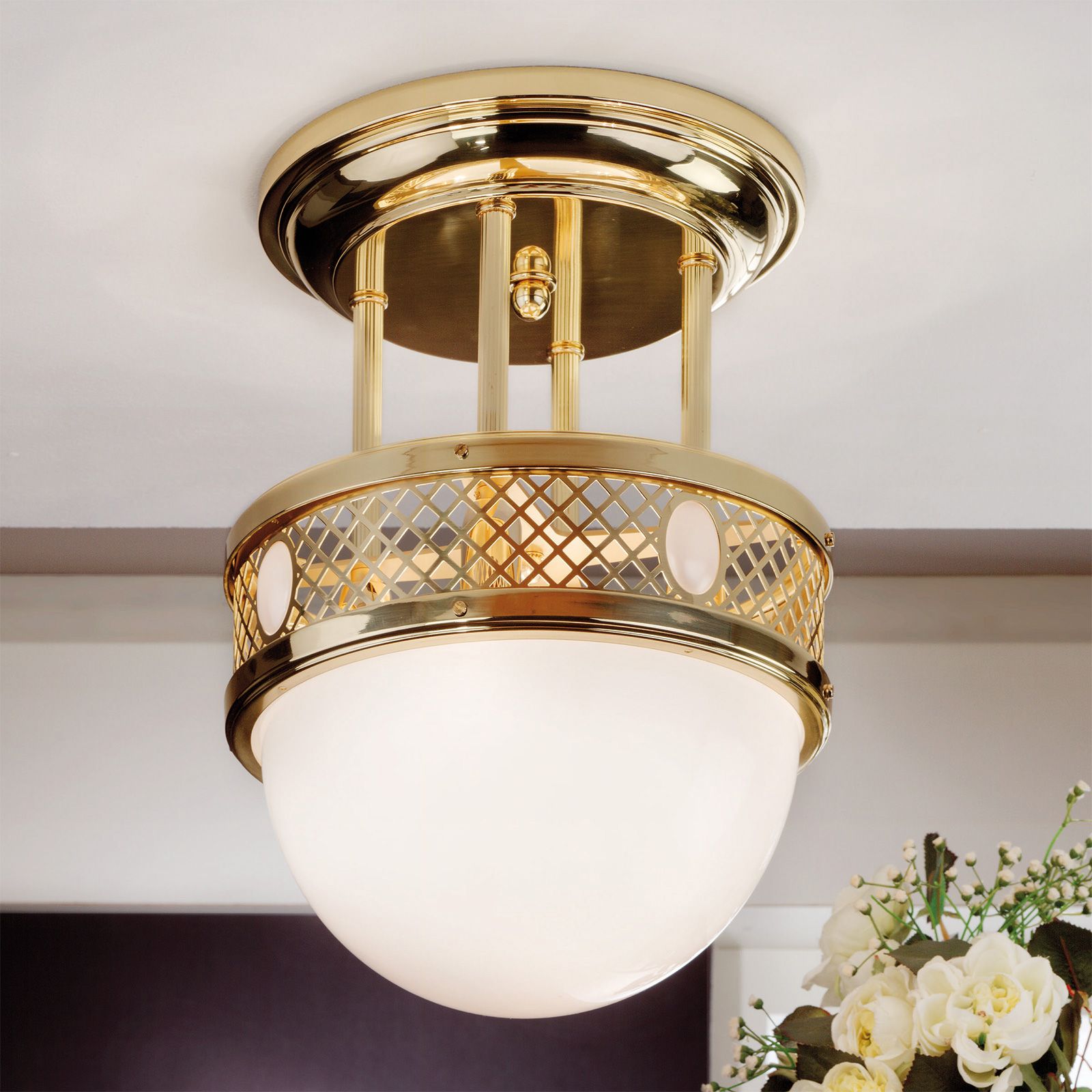 Abgehängte Deckenleuchte ALT WIEN, Messing glänzend, 33cm