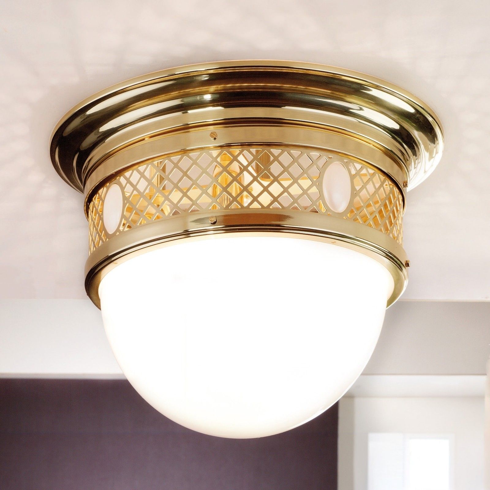 Ceiling light ALT WIEN, shiny brass, 39cm