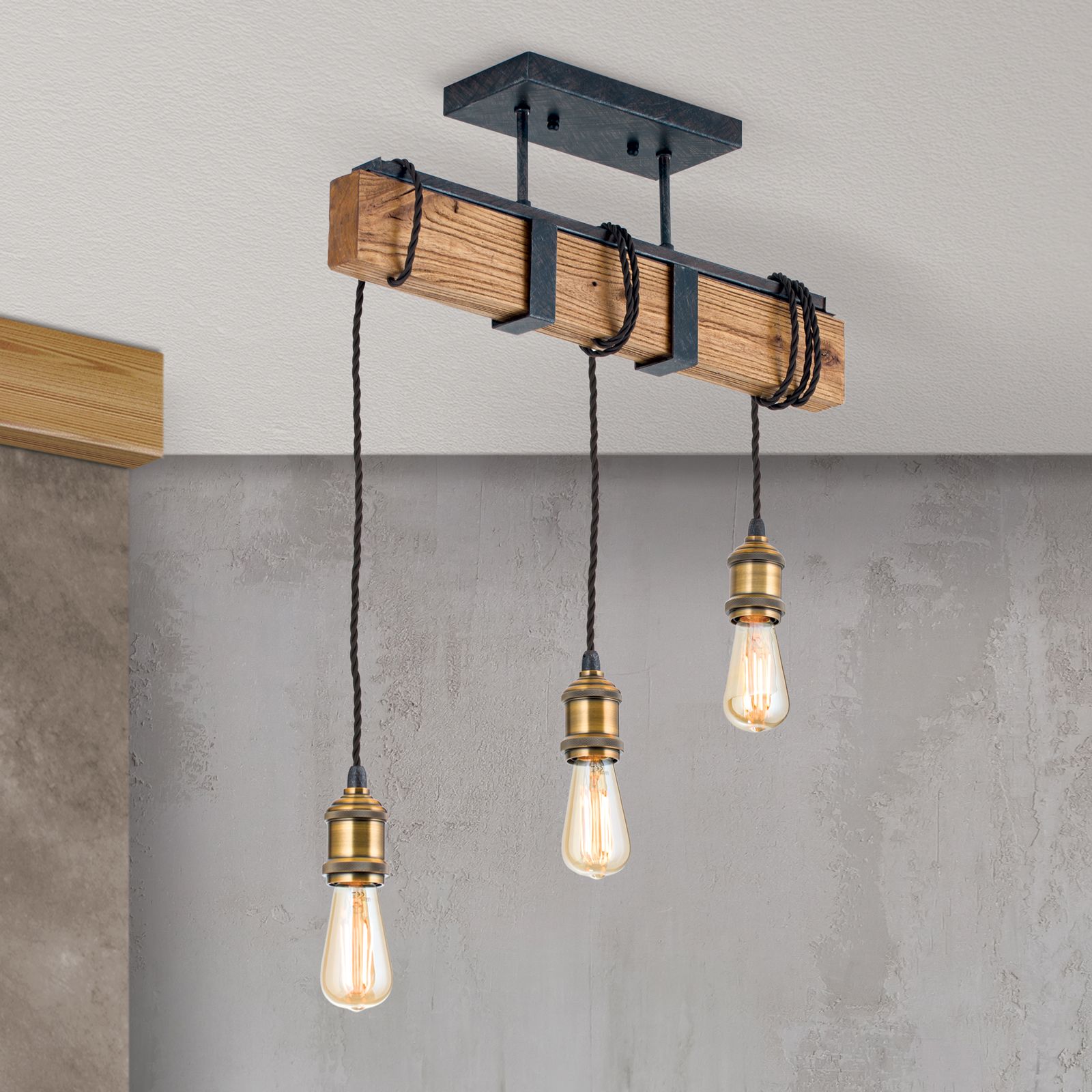 Ceiling light CELLAR, 3-lamps, vintage