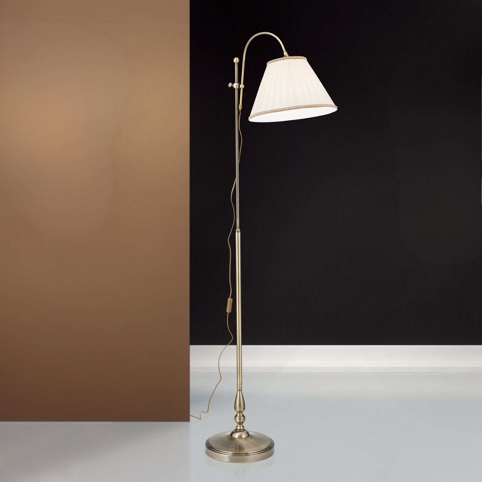 Stojací lampa TONIA, 1-žárovka, patina