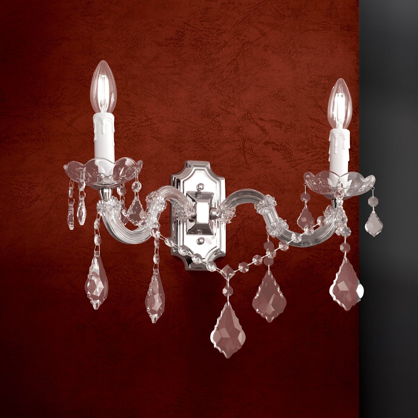 Wandleuchte THERESA, 2-flammig, Silber