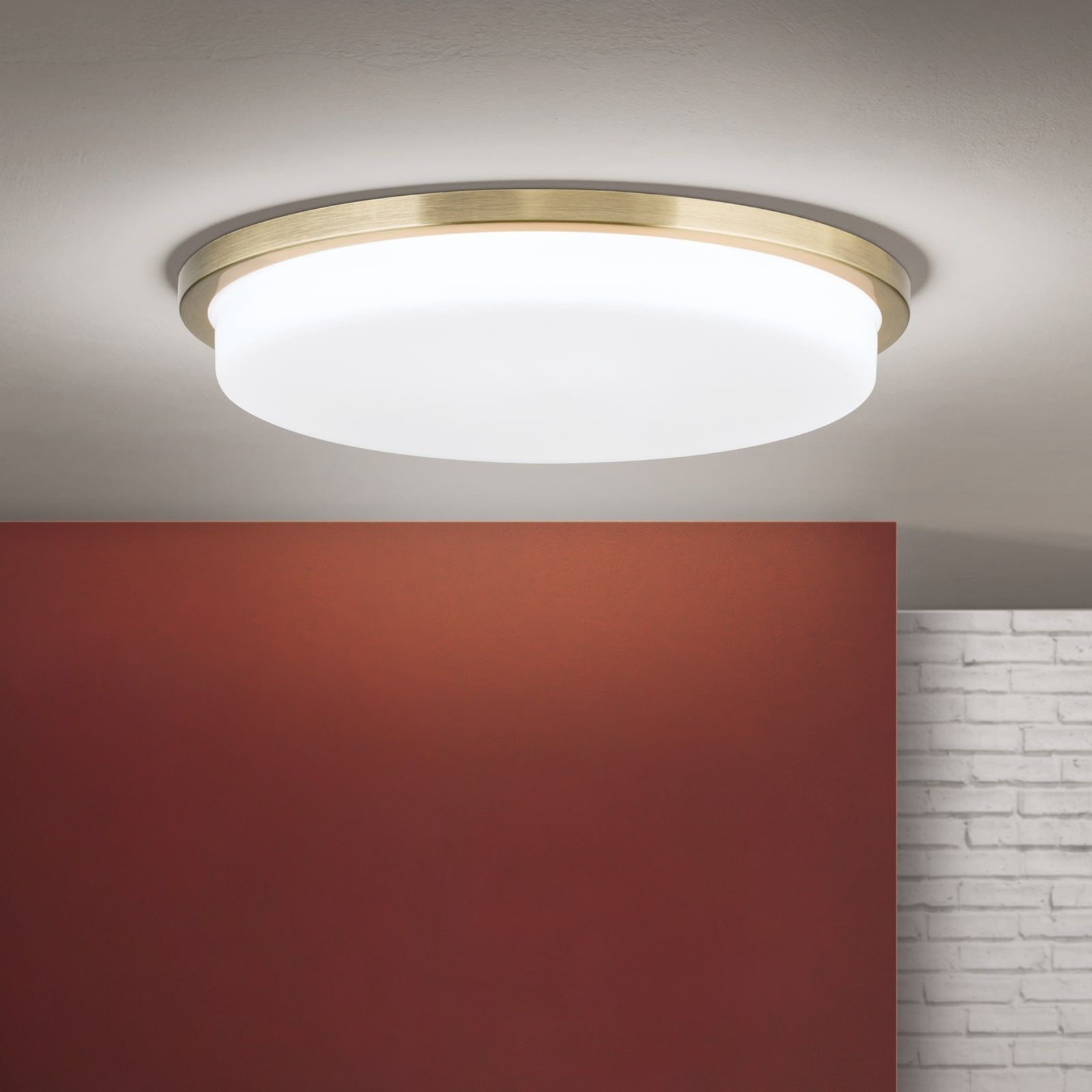 LEROX LED Ceiling Light, antique brass finish, Ø 40cm