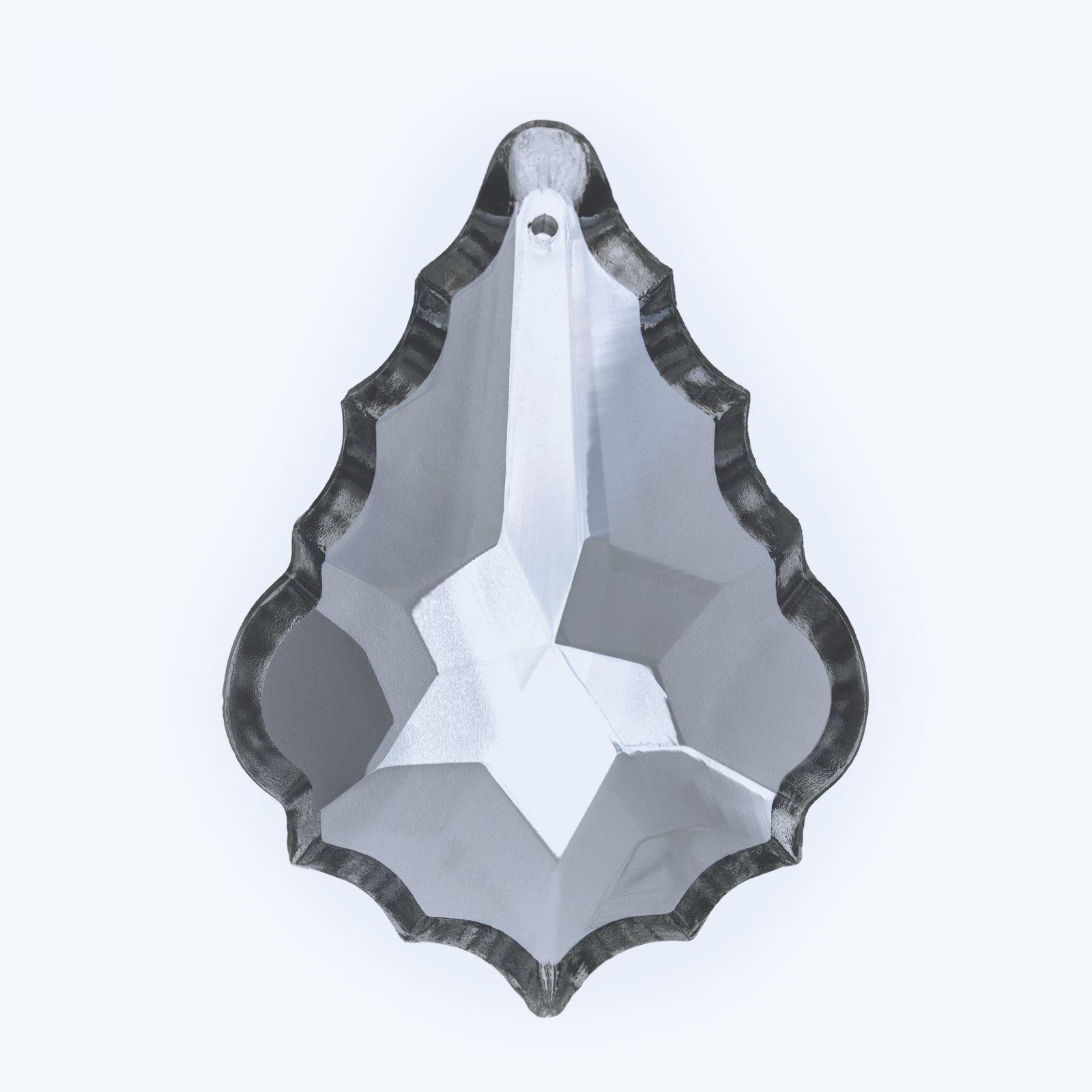 Lead glass chandelier pendulum, 75x52mm, transparent