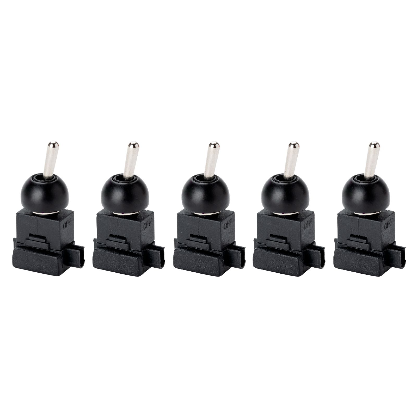 Einbaukippschalter, Ø 12 mm, Schwarz, Set 5 Stück