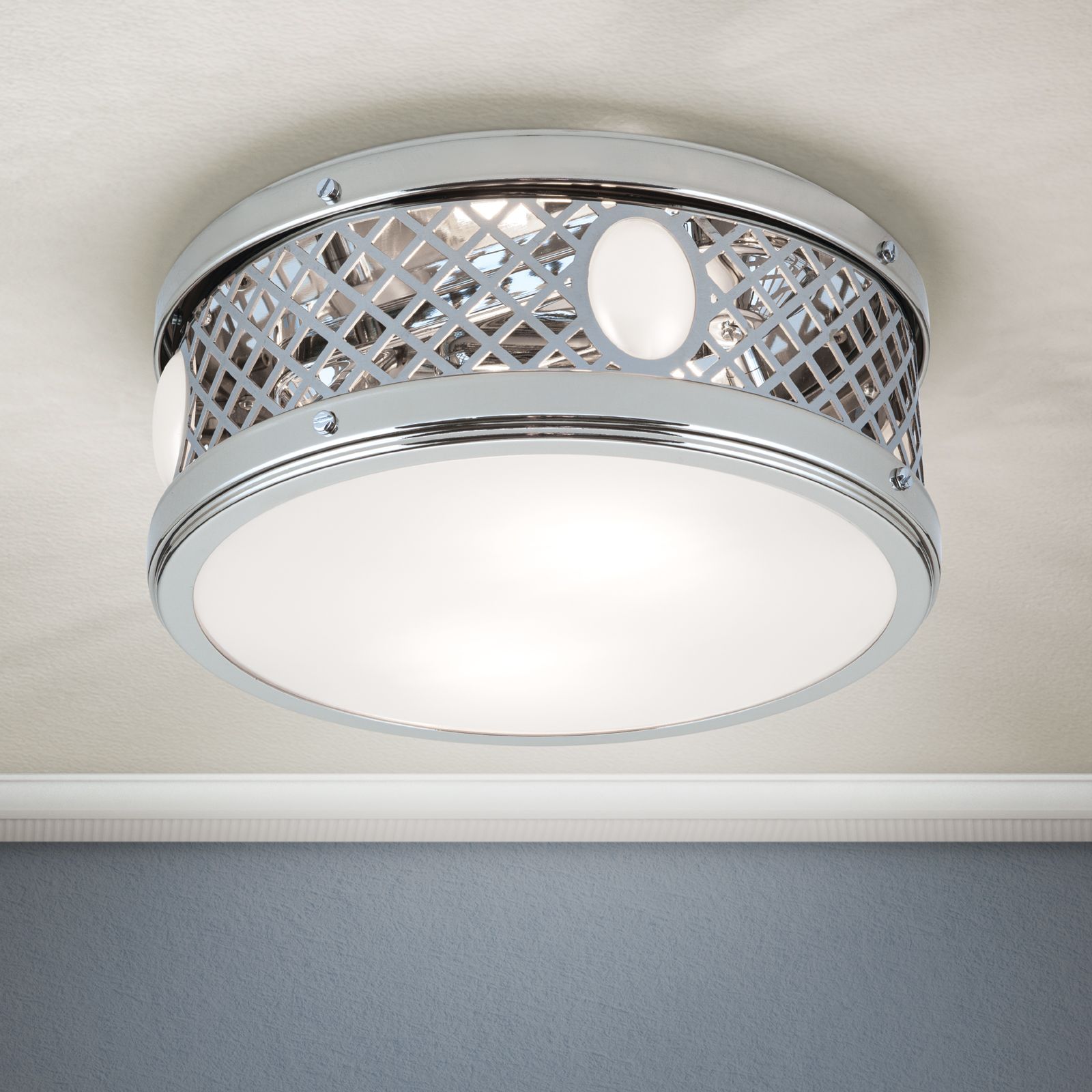 Flush Ceiling Light ALT WIEN, nickel finish, 25cm