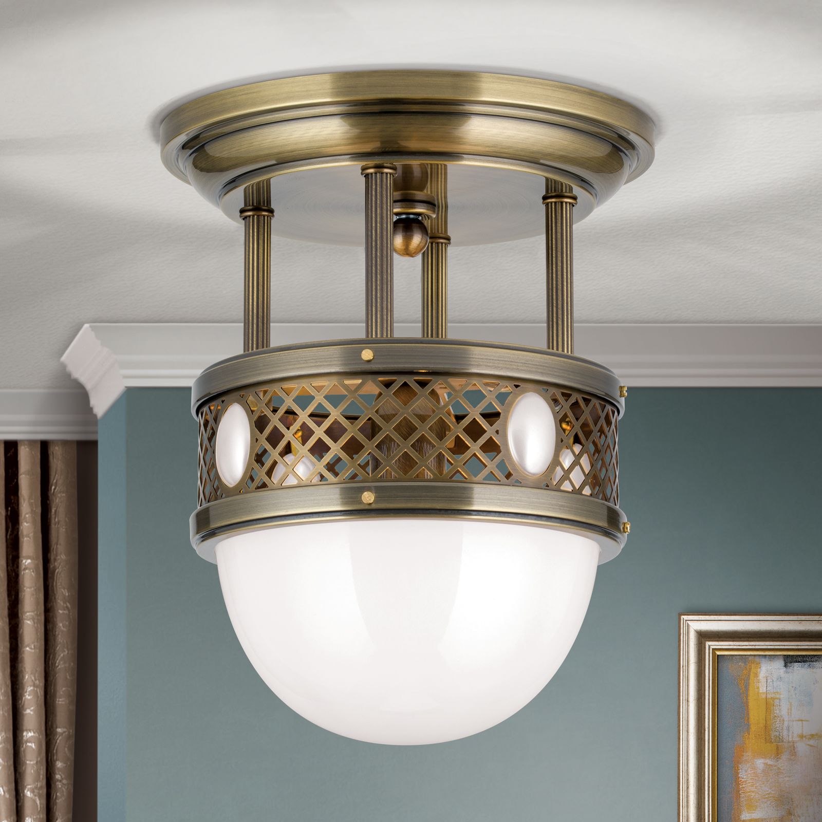 antique brass ceiling lights flush semi flush