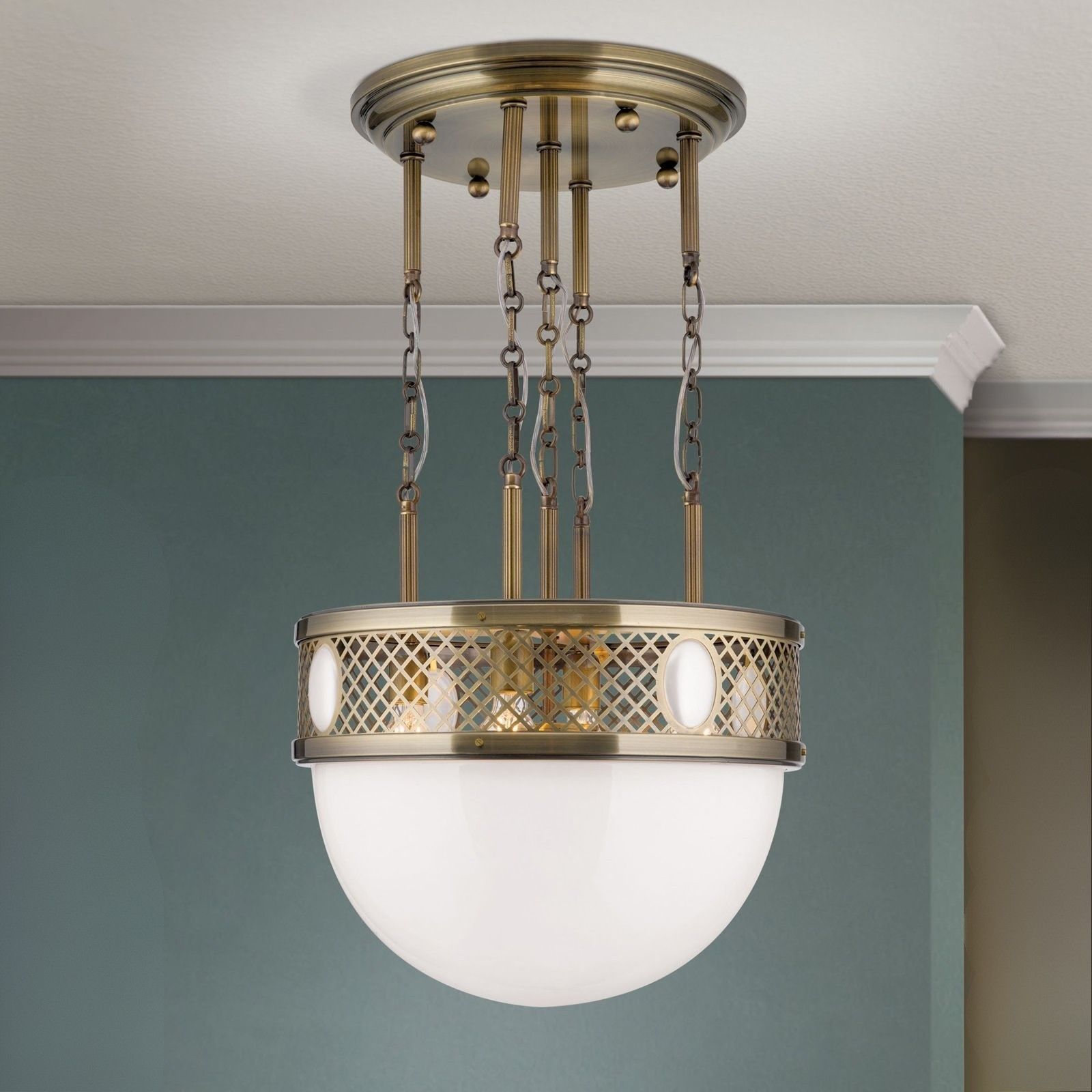 ALT WIEN Pendant, Antique Brass finish, 53cm