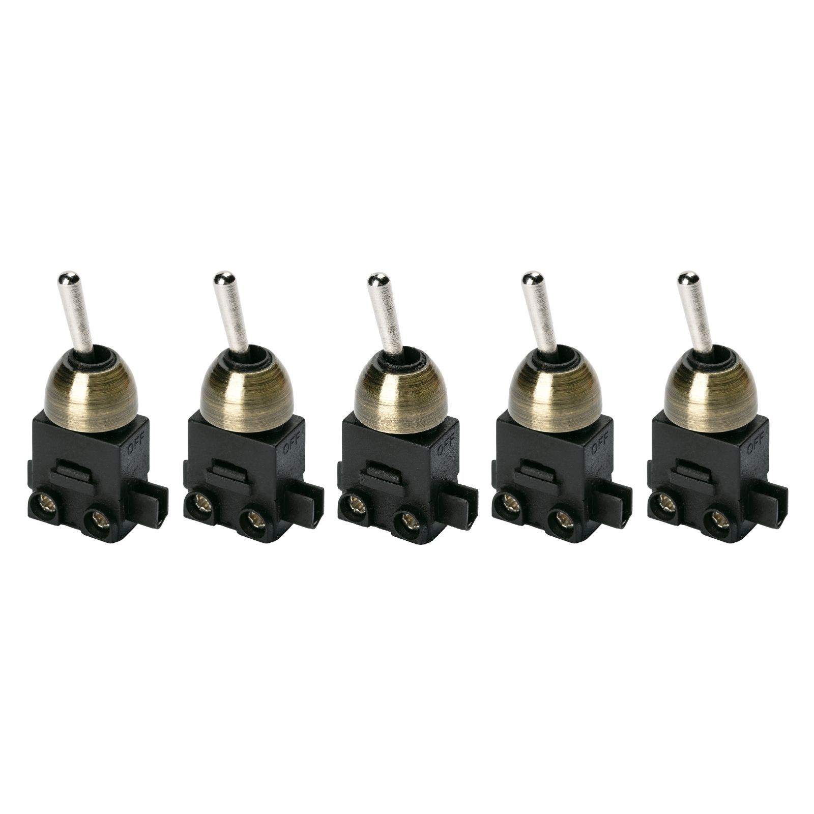Built-in toggle switch, Ø 12 mm, patina, Set 5 pieces