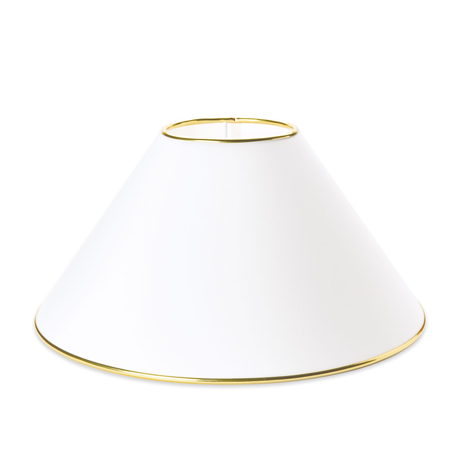 Lampshade fabric 4376, Ø 470 mm, white with gold edge