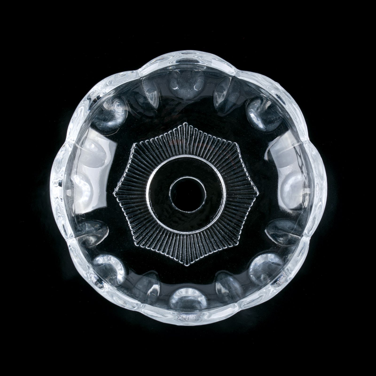 Chandelier crystal, glass bobeche, transparent