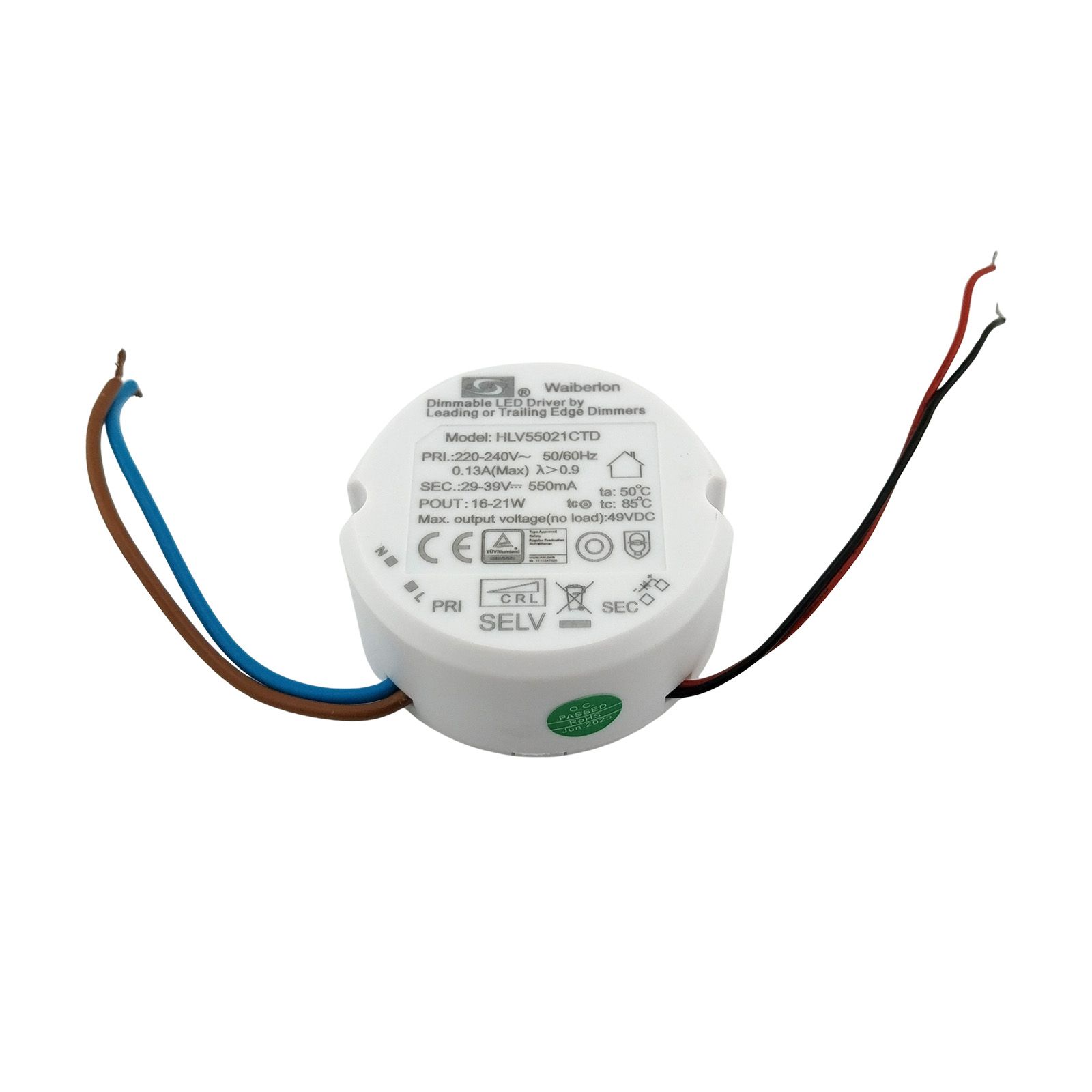 LED Driver 21m Waiberlon HLV55021CTD, 550mA, 16-21W, dimmbar