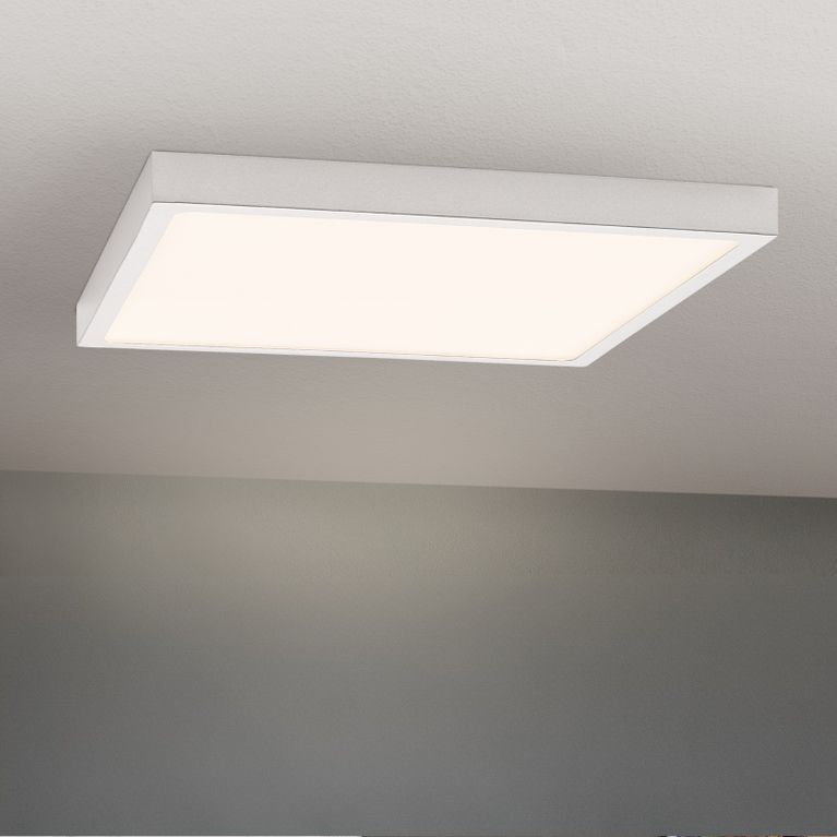 LED ceiling light LERO, titanium, angular, 30cm