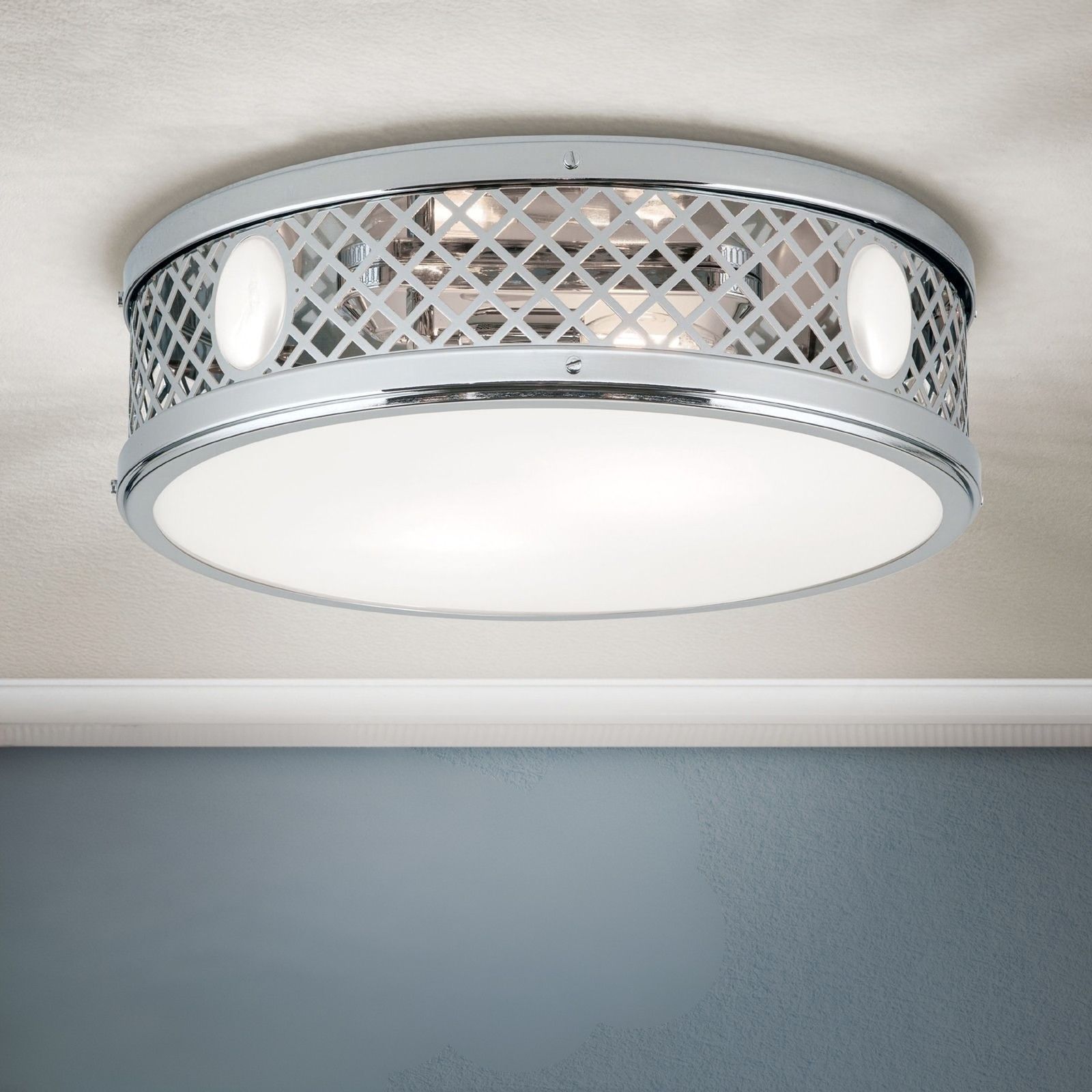 Flush Ceiling Light ALT WIEN, nickel finish, 40cm