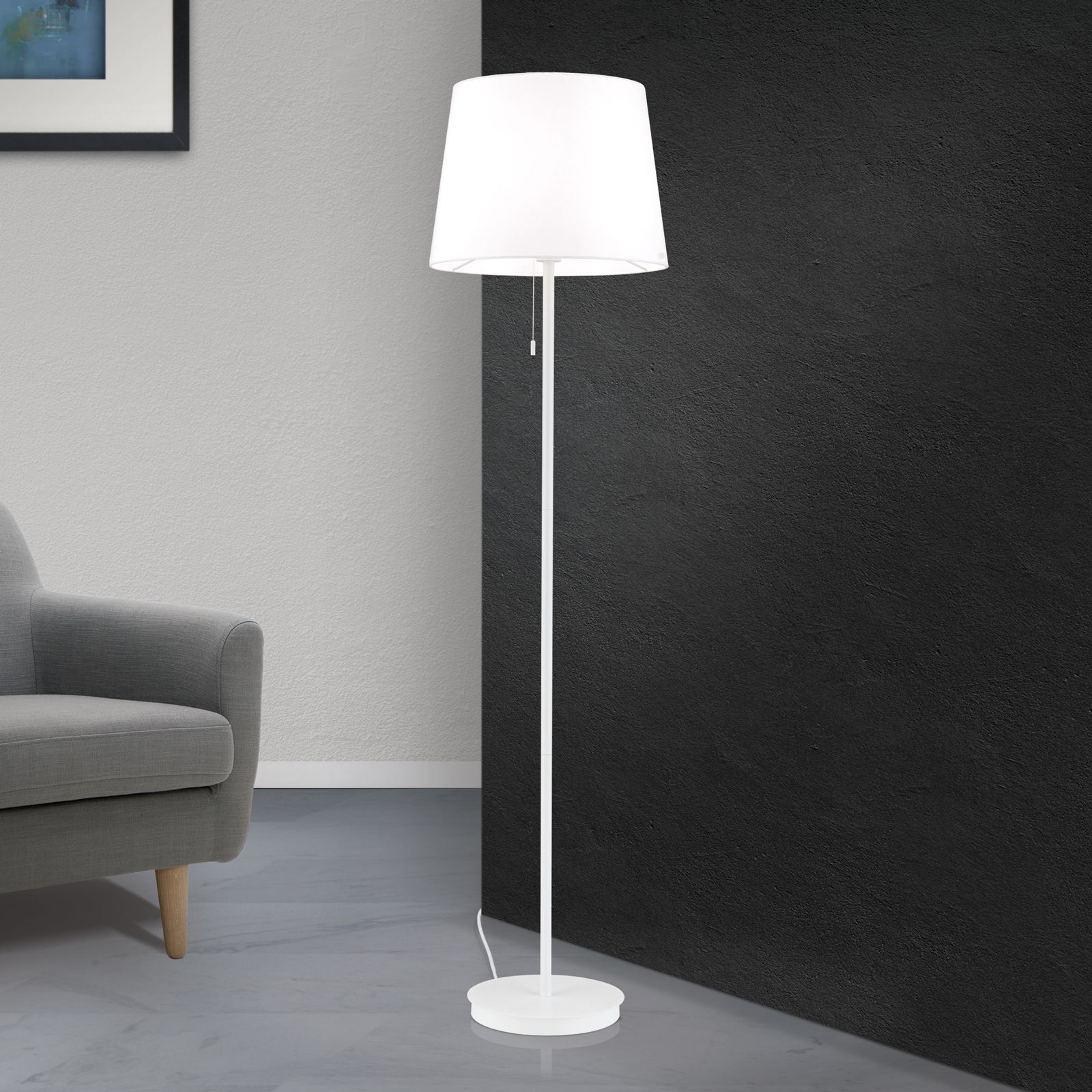 Floor lamp LUDWIG, white finish