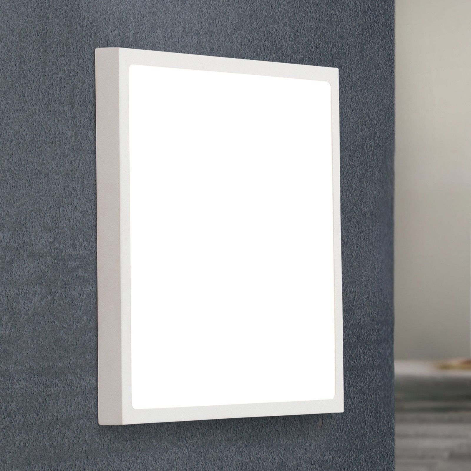 LERO LED ceiling light, 4000K, 30cm square, white finish