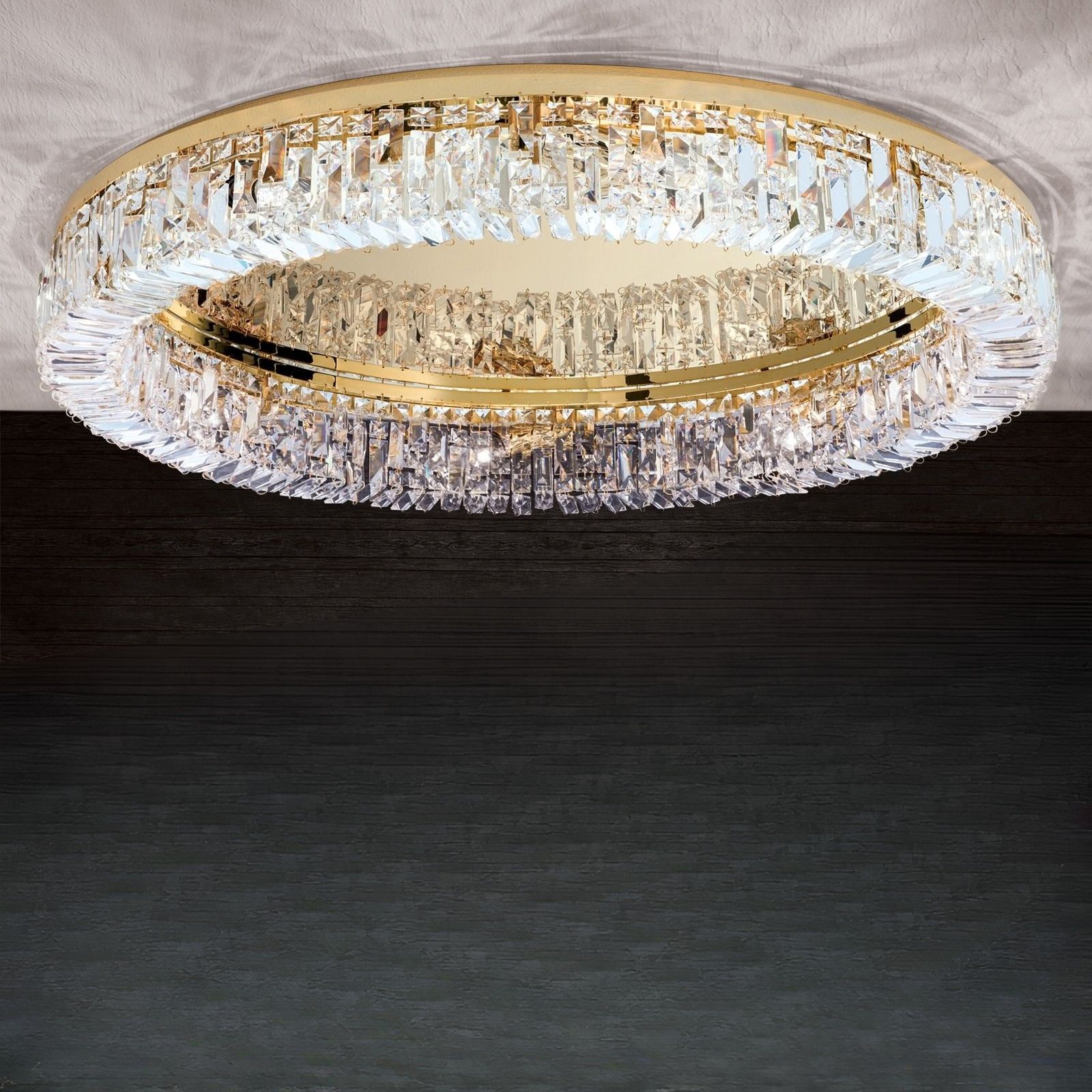 RING ceiling light, 107cm, gold plated