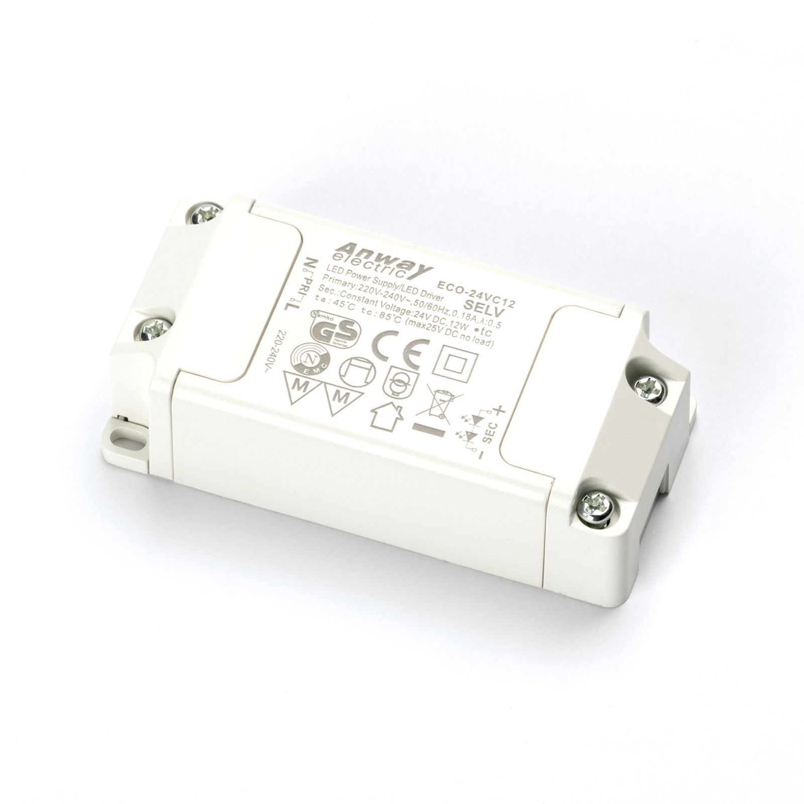 Driver 12cd ANWAY ECO-24VC12 12W Uk=24V