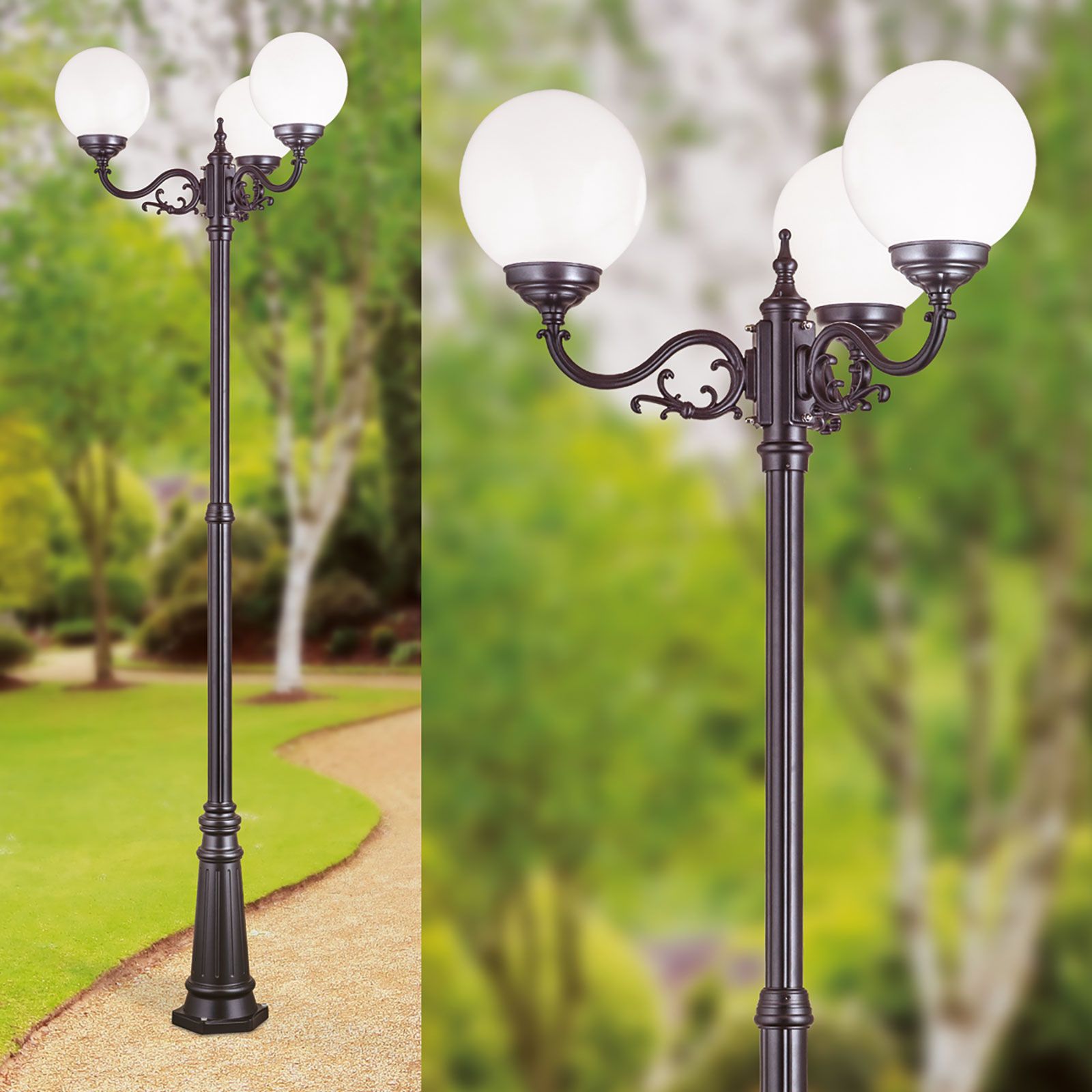 Außenleuchte REIKA, schwarz, H256cm