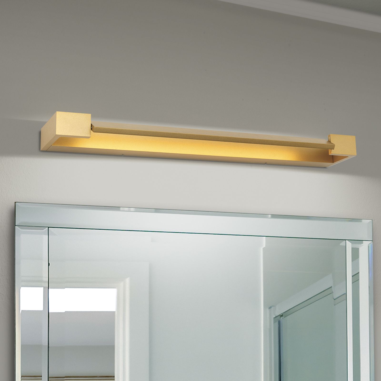 LED Spiegelleuchte MARILYN, Reflektor beweglich, gold-matt, 60 cm