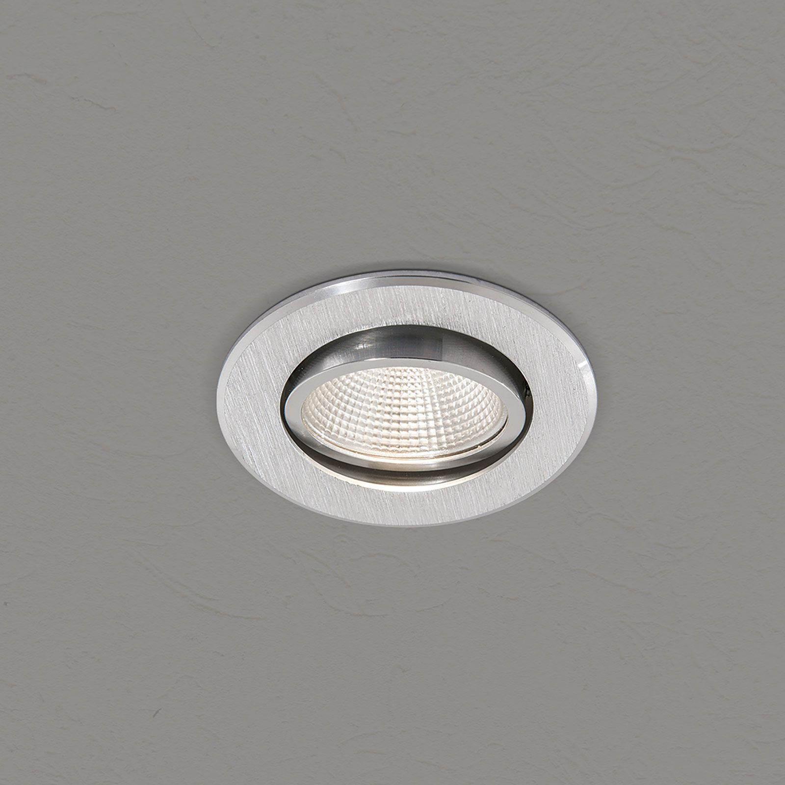 LED recessed spotlight LUPO, satinated, round, 8,5cm