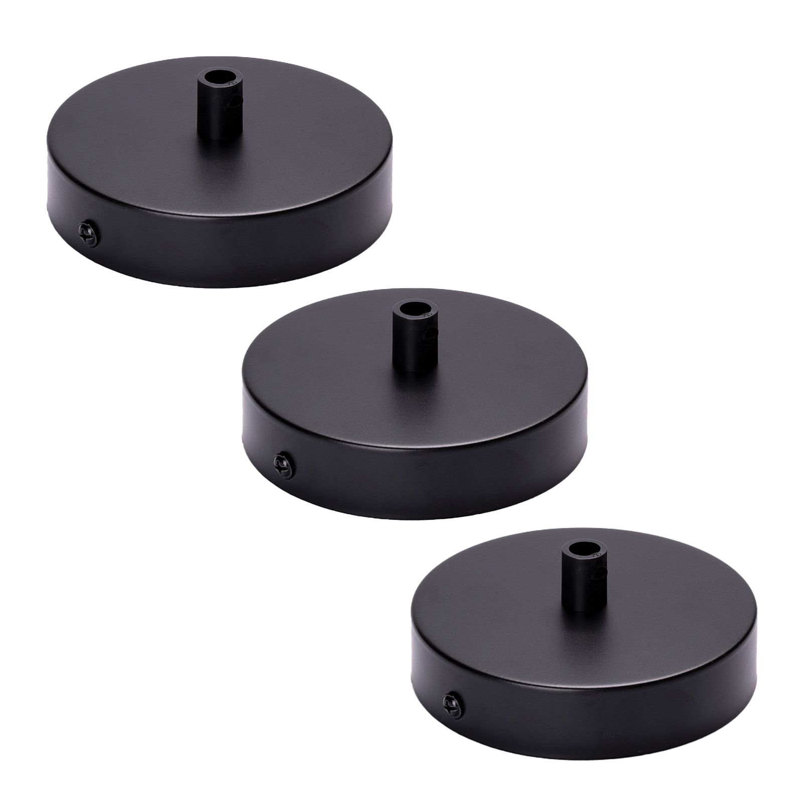 Rosette mit Klemmnippel, Ø 100 mm, 3 Stück, schwarz