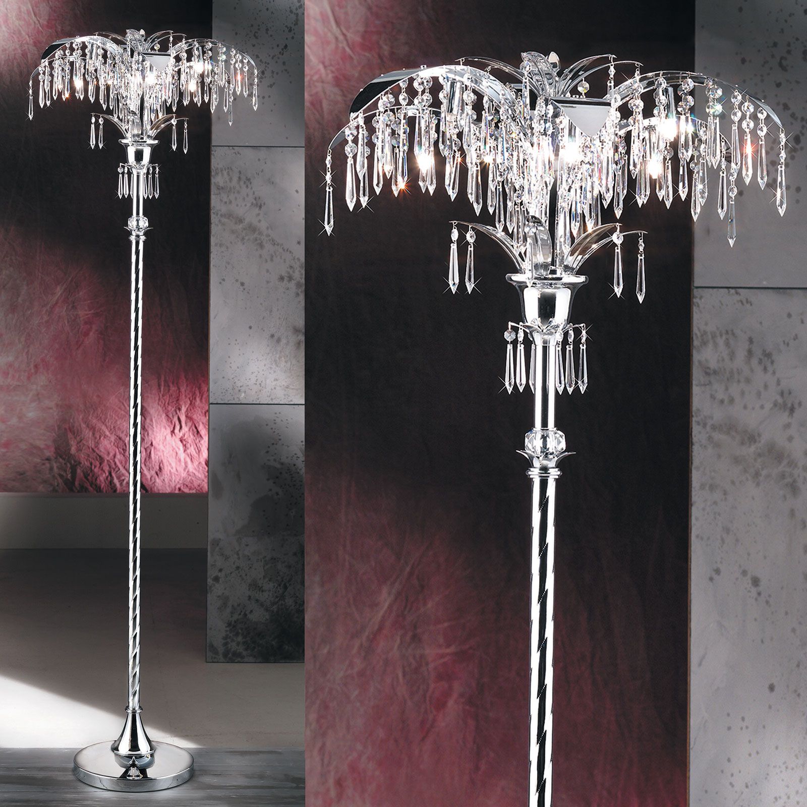 Stehlampe PALME, Chrom