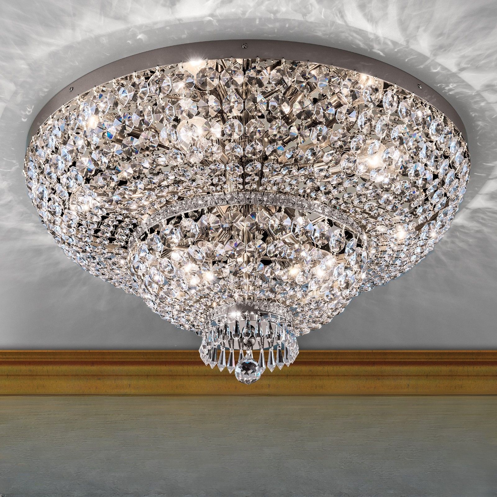 Ceiling chandelier SHERATON, chrome, 70 cm