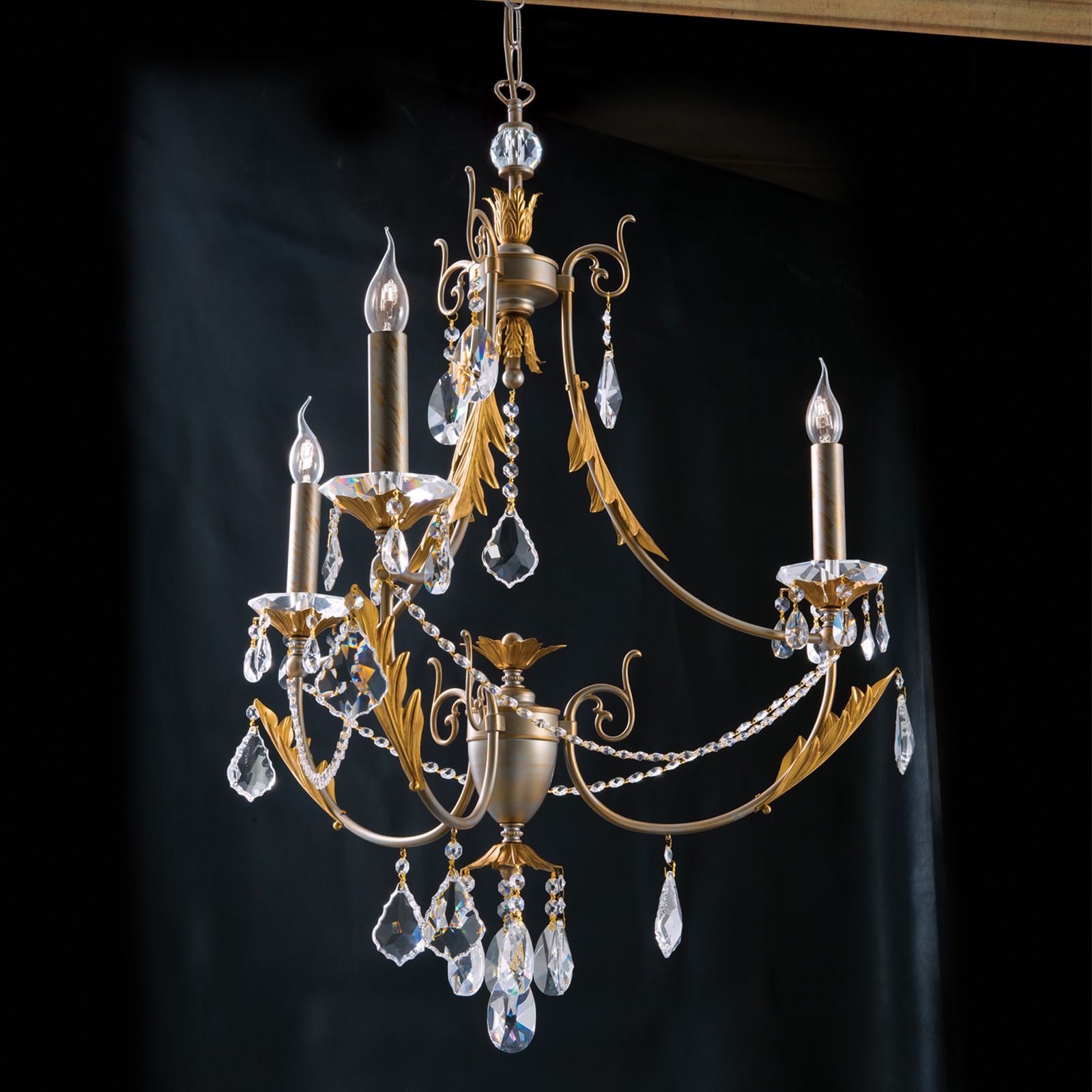 Luster MIRAMARE, 3-flammig, silbergold