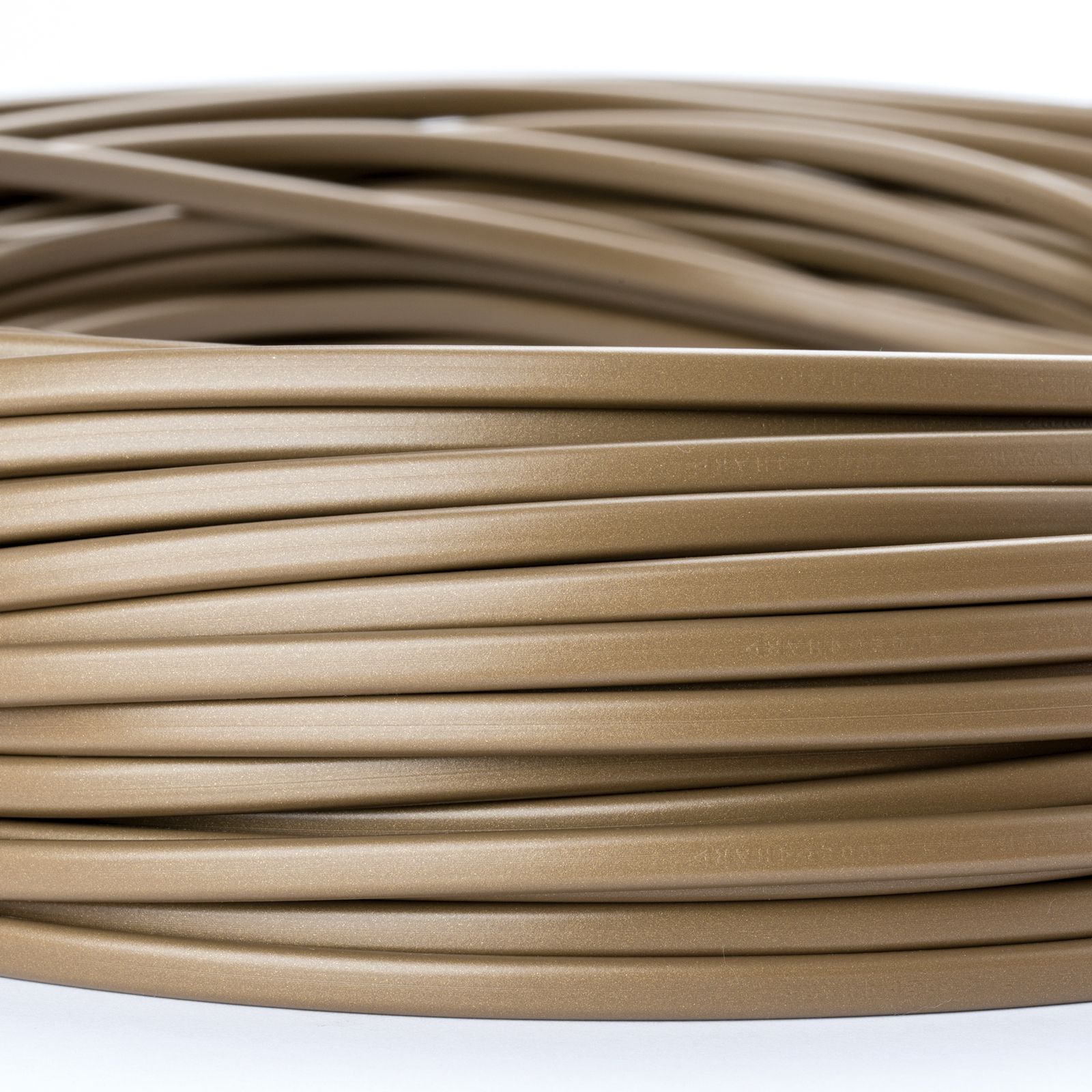 Kabel, PVC, 2x0,75mm², 1 m, Flach, Gold