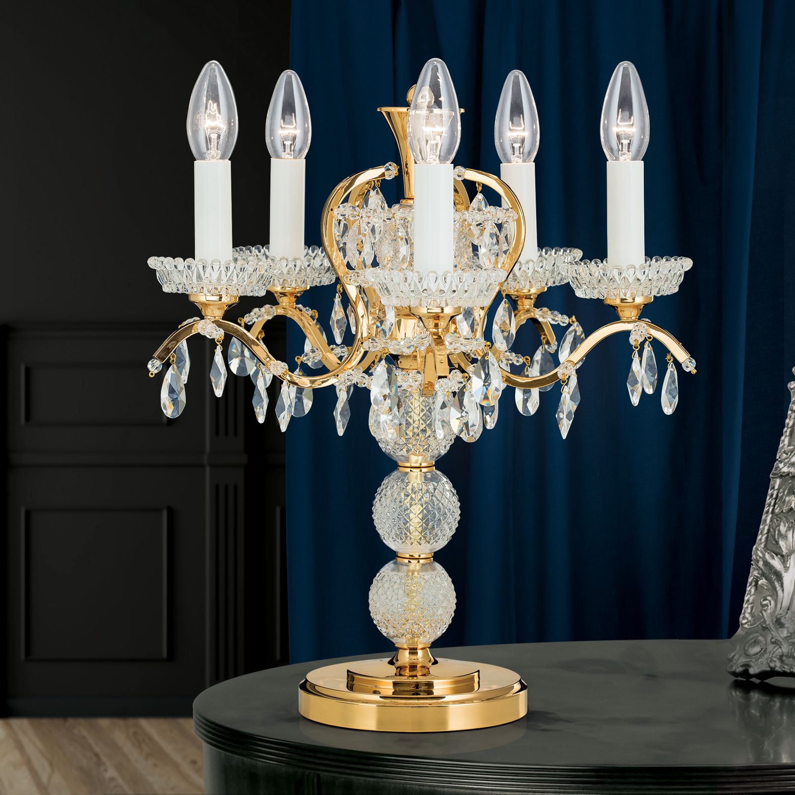 Crystal candelabra deals lamp