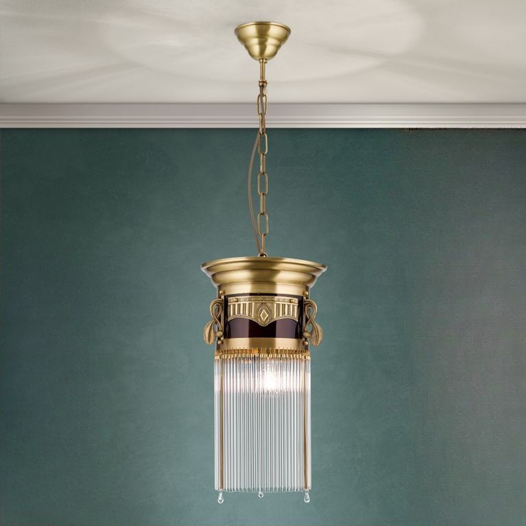 Hängeleuchte ADELE, Altmessing, mit Stäbchen, 26cm