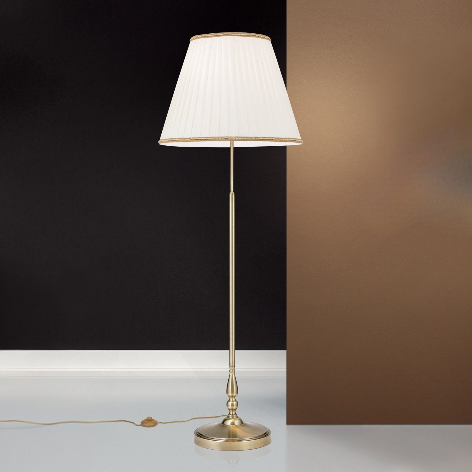 Stehlampe TONIA, 2-flammig, Patina