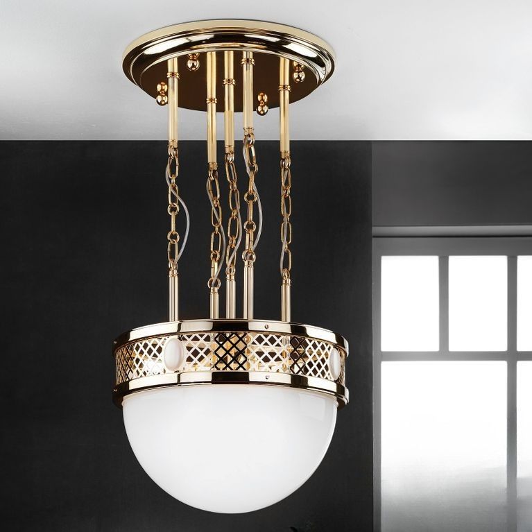 Pendant lamp ALT WIEN, shiny brass, 46cm