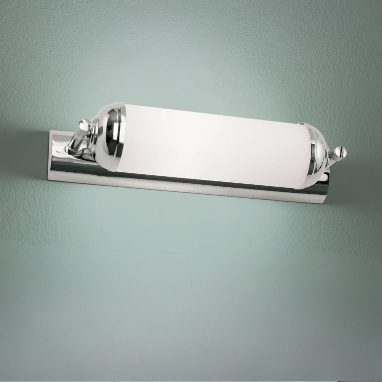 Längliche Wandleuchte WIENER NOSTALGIE, Chrom, 28cm