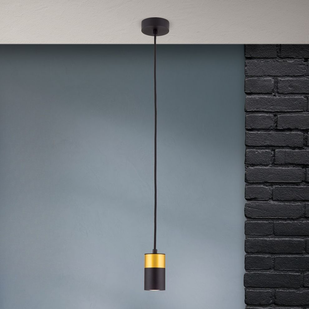 Hängeleuchte MARTINI, Schwarz-Gold, 9,5cm