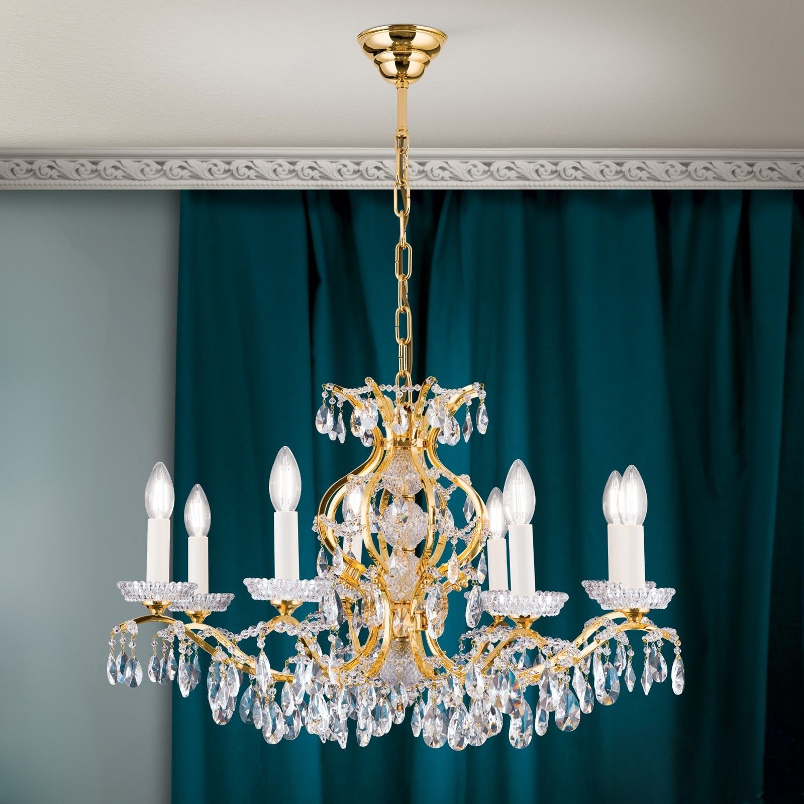 Luster HIROHITO, 8-flammig, Gold