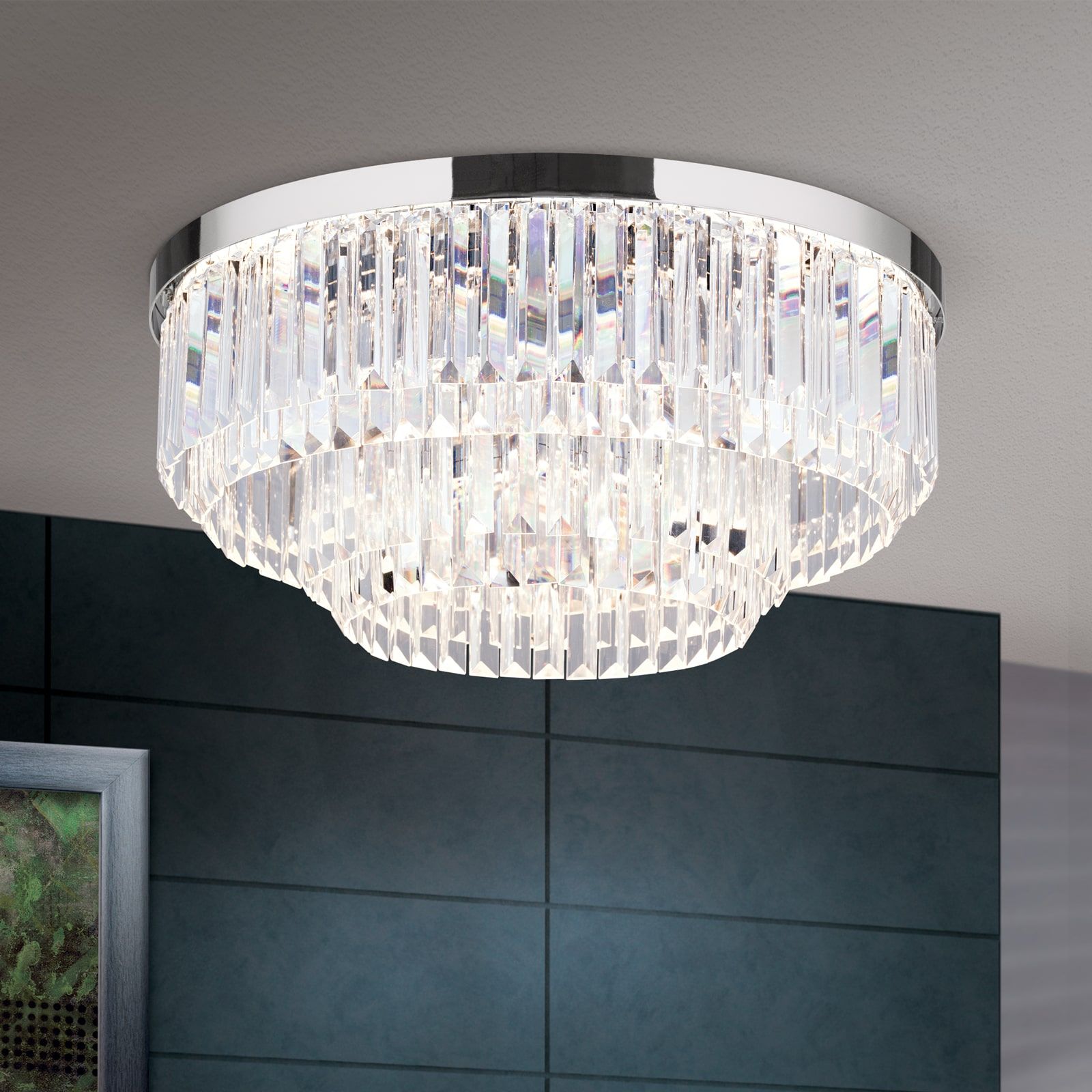 LED Deckenleuchte PRISM, chrom, Ø 55cm