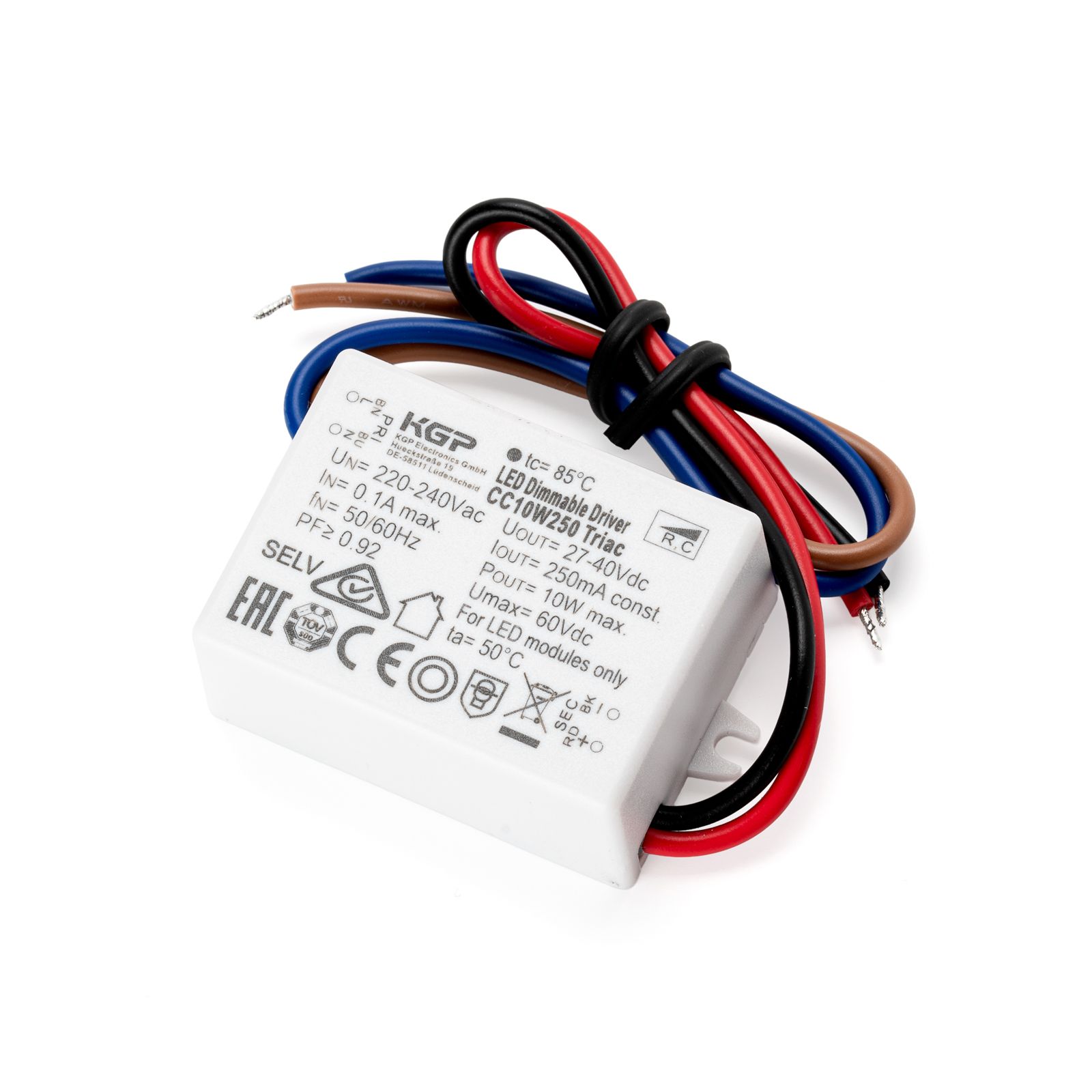 Driver 10k KGP CC10W250 Triac, 250mA, 10W, dimmbar