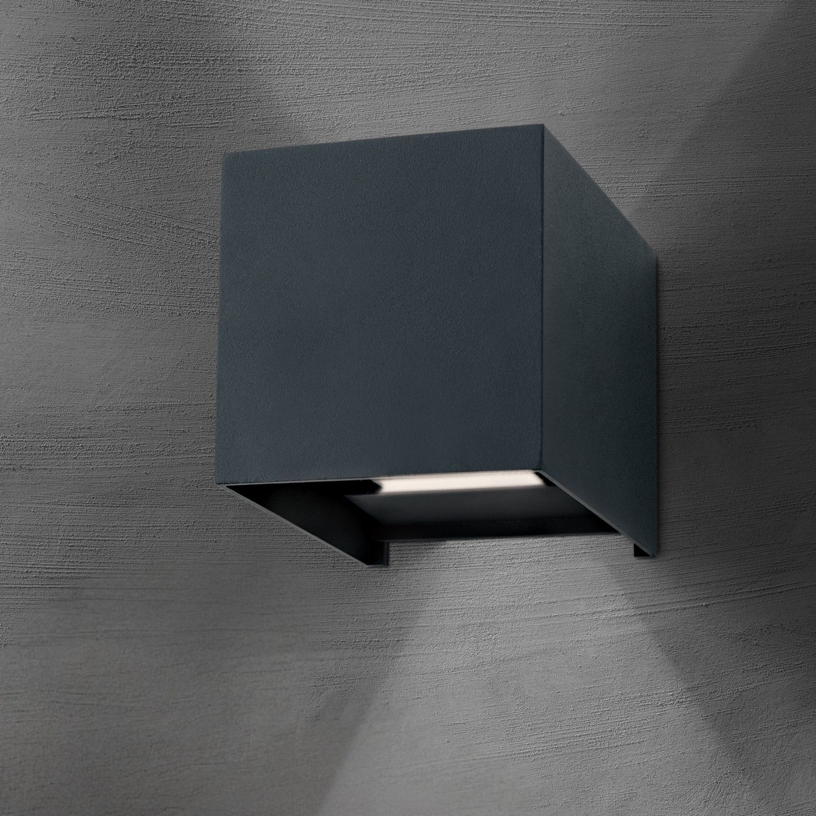 LED wall light CUBE, anthrazite finish