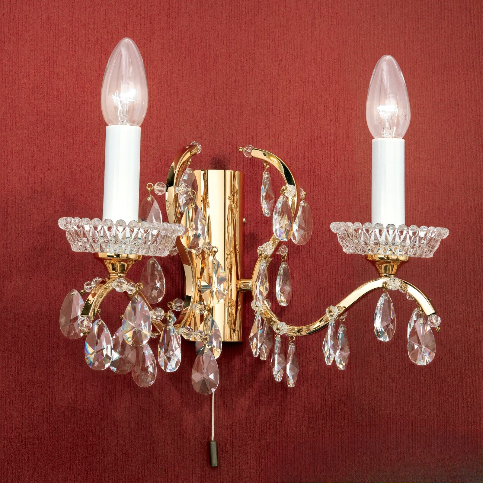 Wandleuchte HIROHITO, 2-flammig, Gold