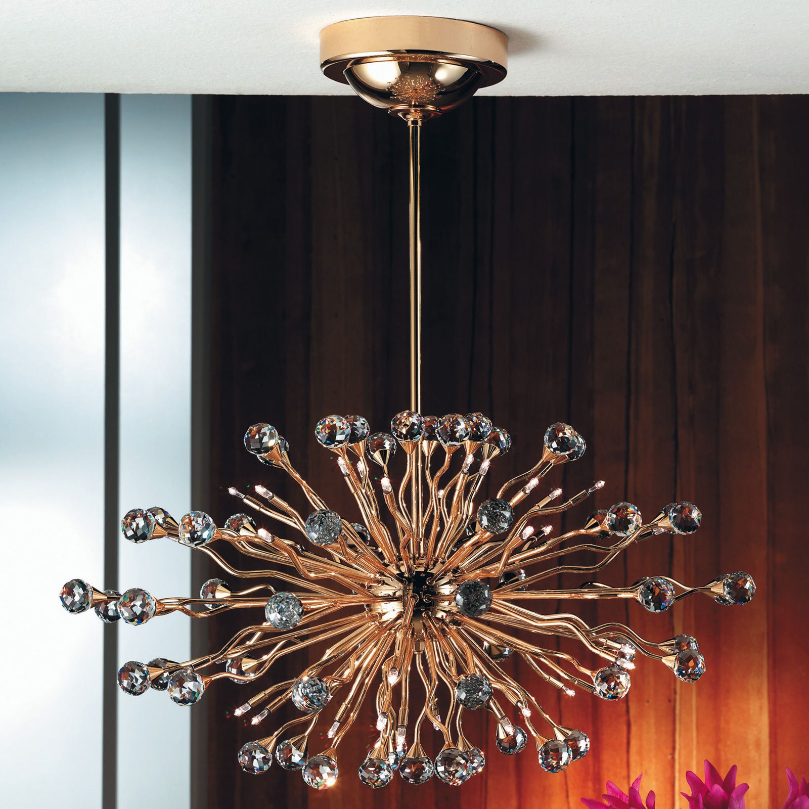 Ovaler Luster GALAXY, 36-flammig, Gold